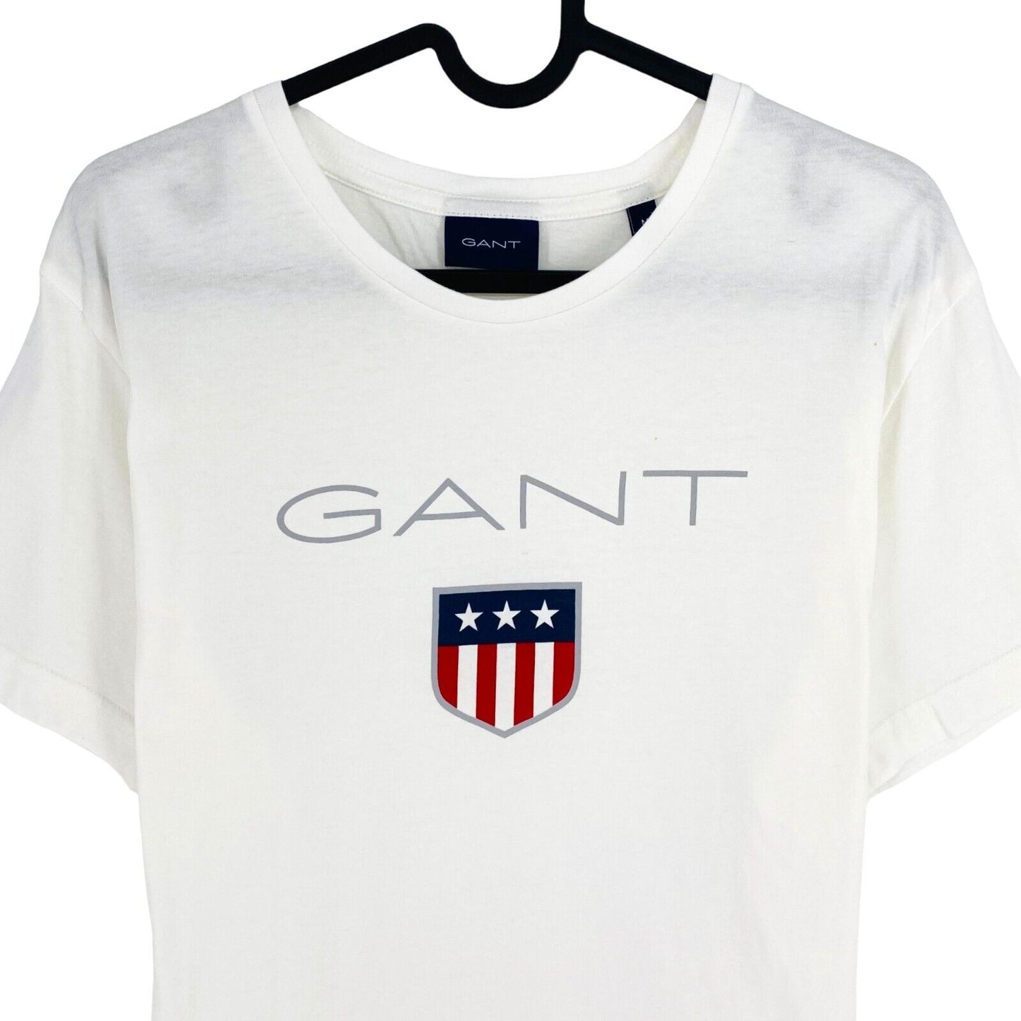 GANT Men White Retro Shield Crew Neck Short Sleeve T Shirt Size M