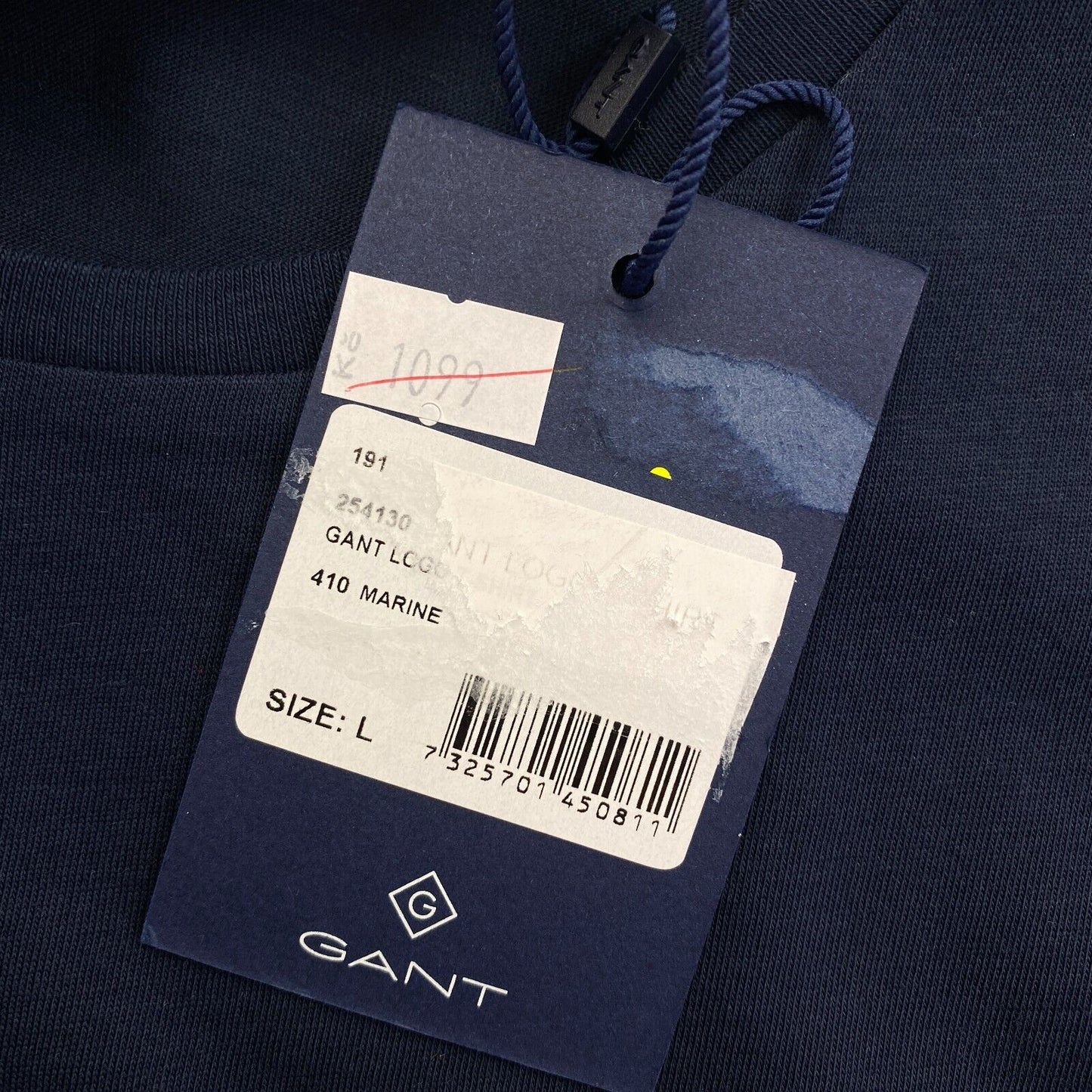 GANT Navy Blue Logo Crew Neck T-Shirt Size L