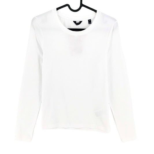 GANT White Crew Neck Long Sleeves T Shirt Top Size XS