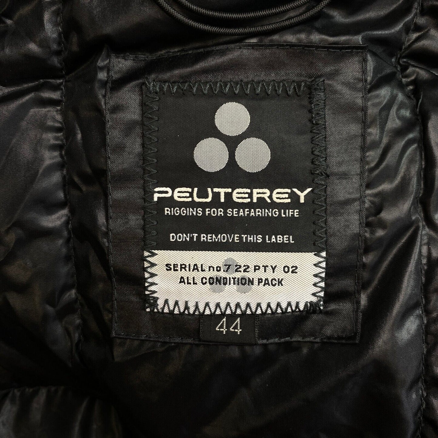 PEUTEREY Black Hooded Down Parka Jacket Coat Size 44 EU 40 UK 12 US 10