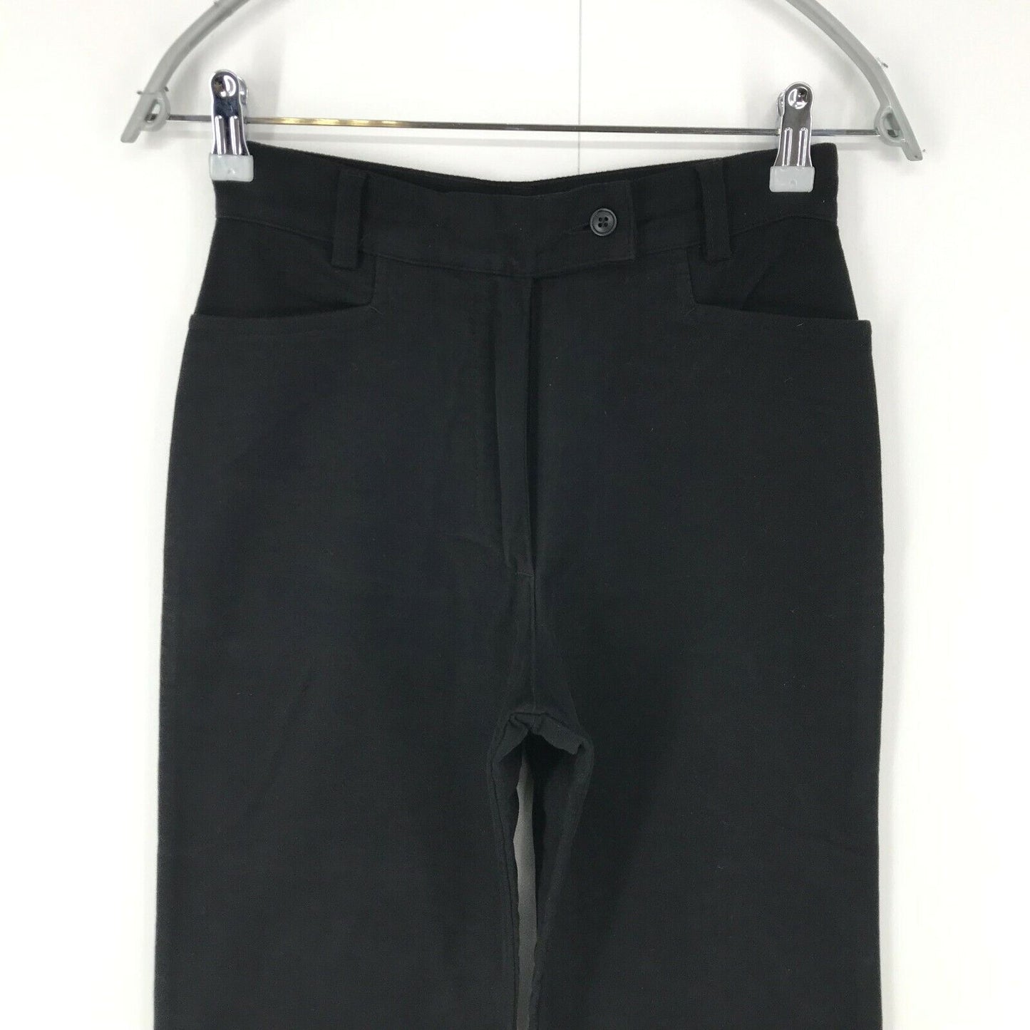 BLANC BLEU Women Black Regular Straight Fit Trousers Size 36 W25