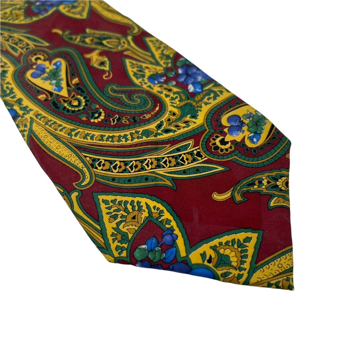 Vintage GANT Yellow Red Ornament 100% Silk Hand Made Tie