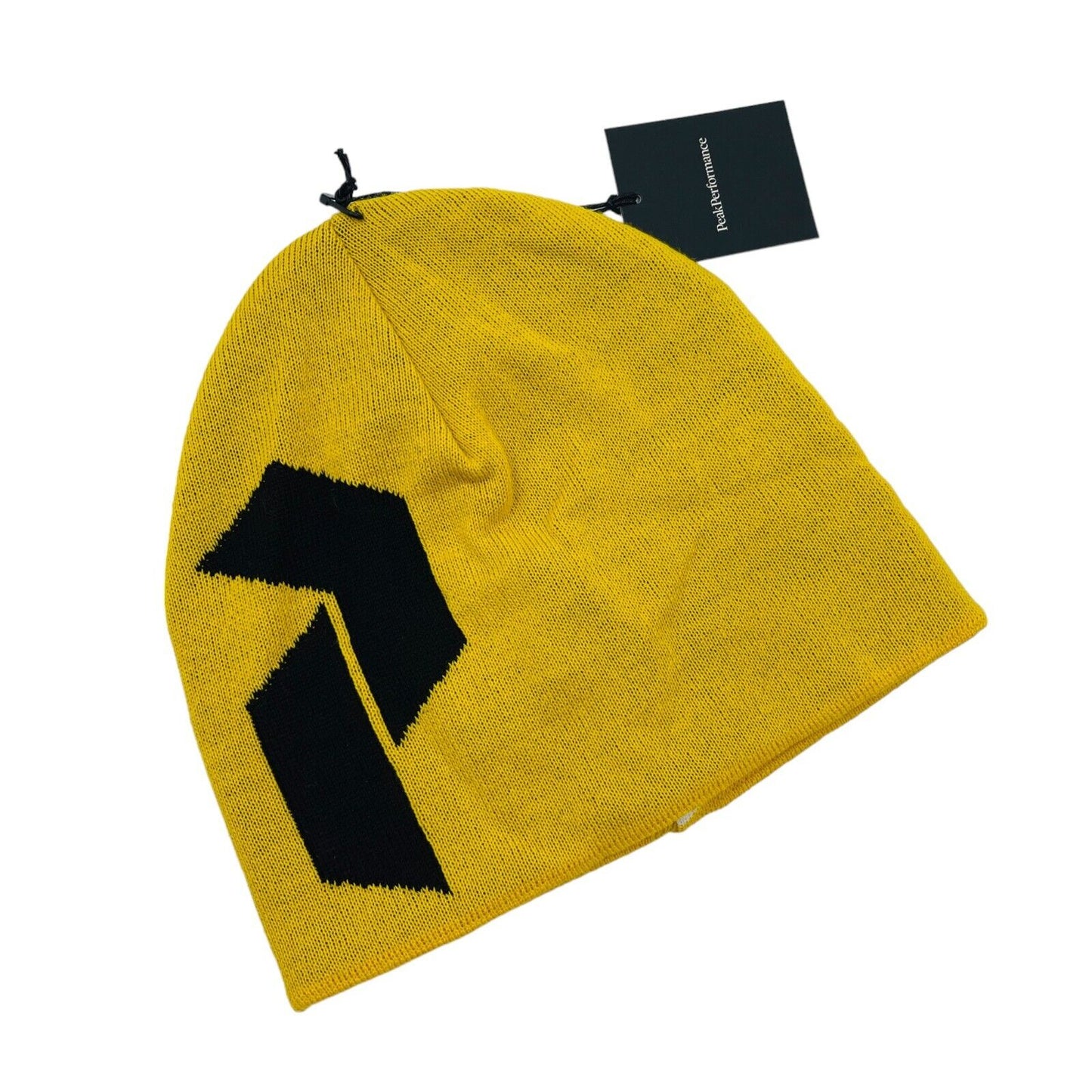 Peak Performance Yellow Merino Wool Blend Knit Beanie Hat Size S M