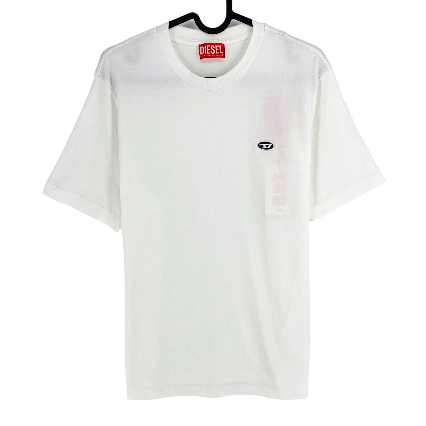 DIESEL Men White T-JUSTINE-DOVAL-PJ Crew Neck Short Sleeve T-Shirt Size S