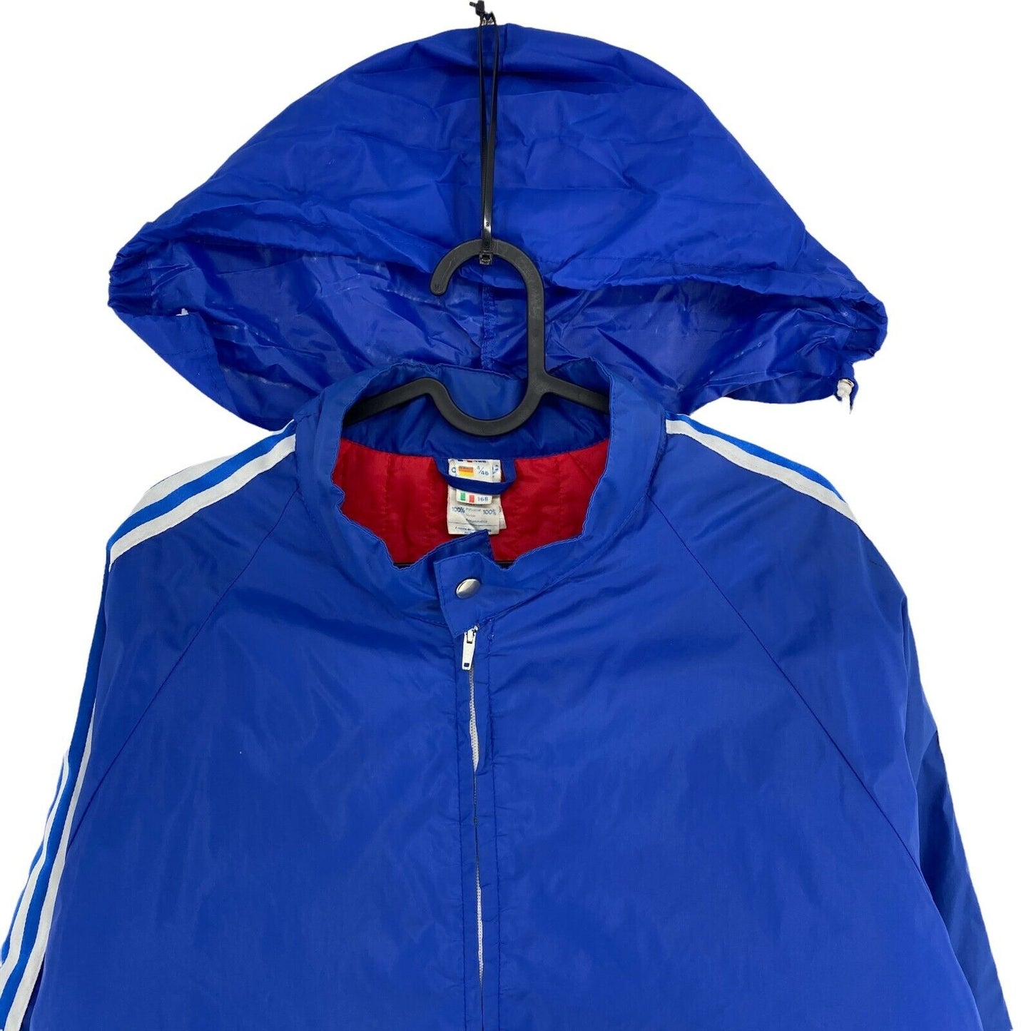 ADIDAS Vintage Retro Navy Blue Hooded Jacket Size 168 cm