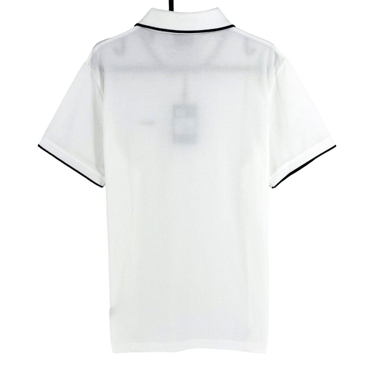 GANT Men White Contrast Tipping Pique Short Sleeves Polo Shirt Size M