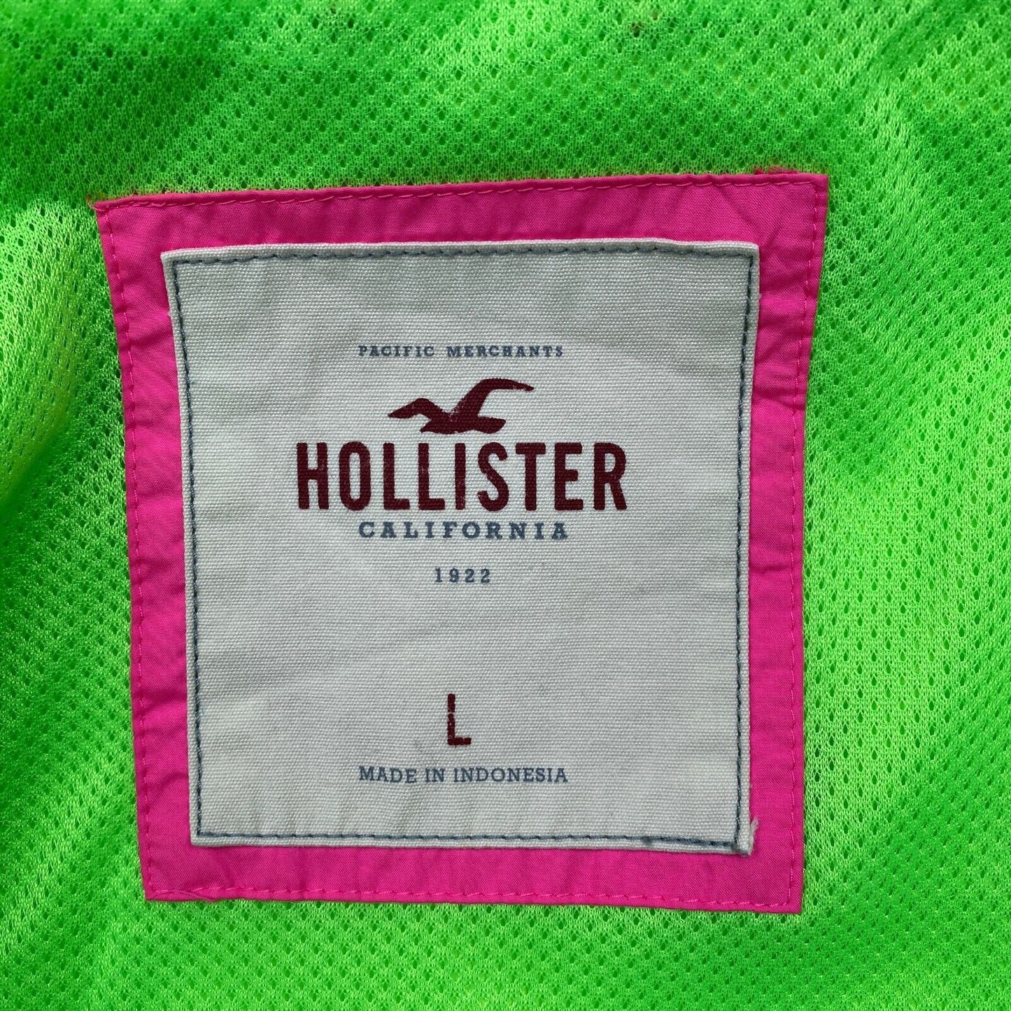 HOLLISTER Neon Green Hooded Jacket Size L