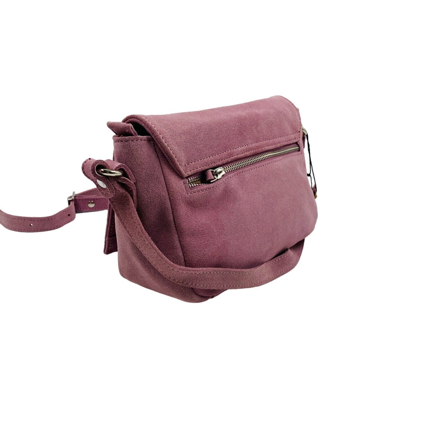 MAZARIN Dark Pink Suede Leather Handbag Shoulder Bag