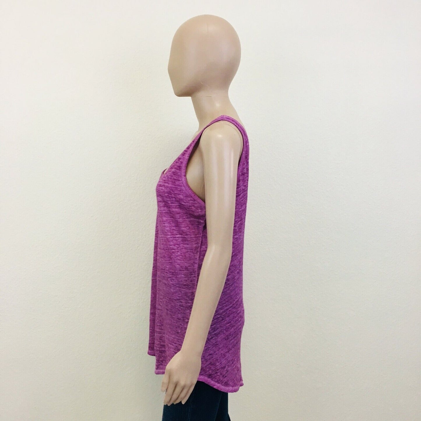 ZARA 100% Linen Purple Tank Top T Shirt Size L