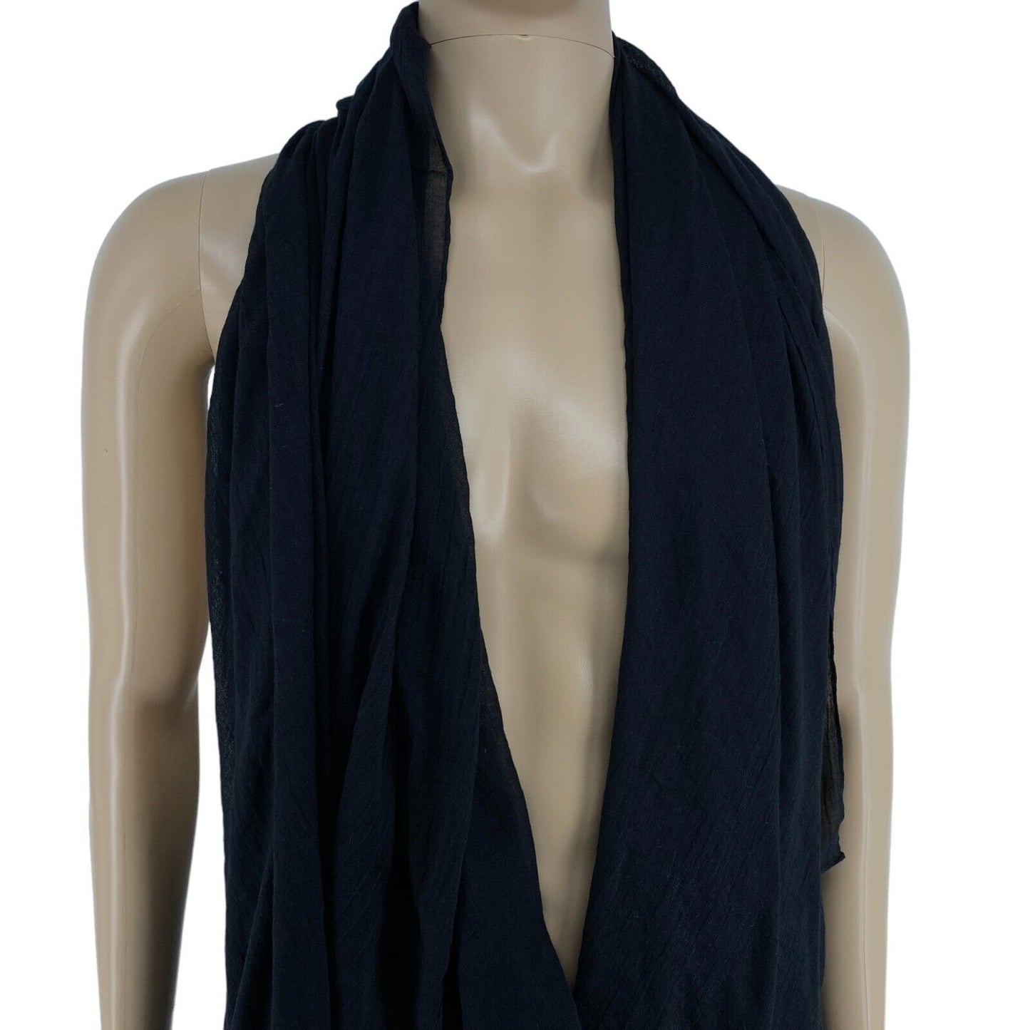 FRANSA Black Solid Scarf Shawl