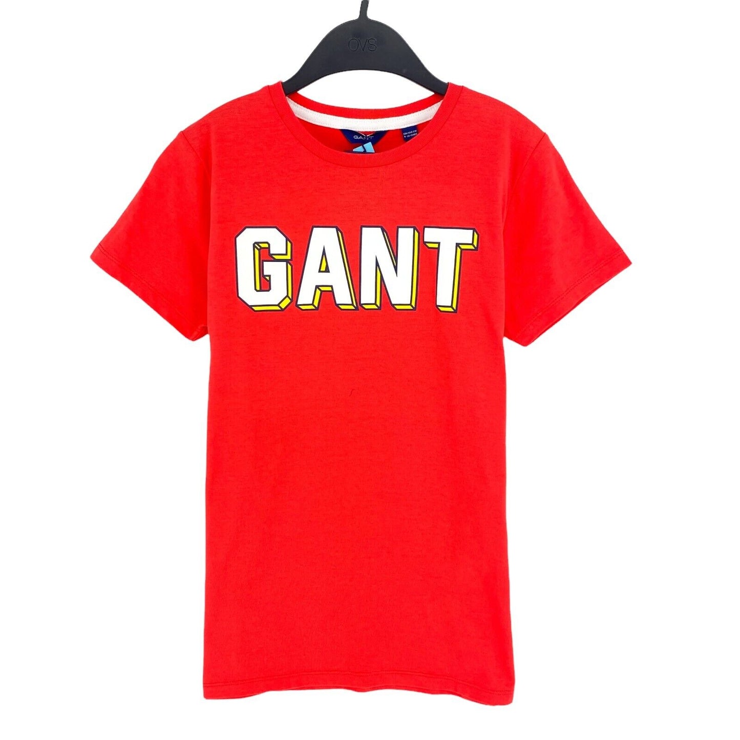 GANT Garçons Rouge 3D Varsity Crew Neck T-Shirt Taille 9 - 10 ans 134/140 cm