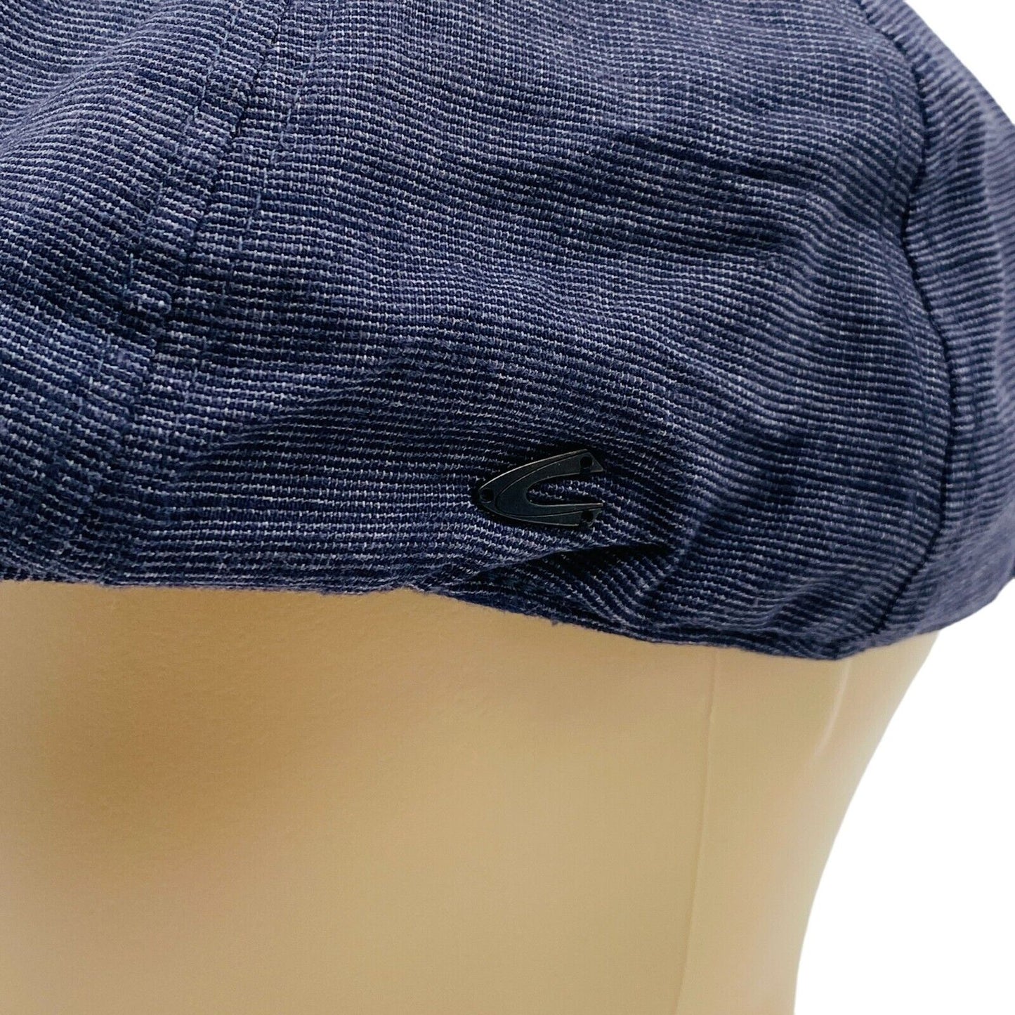 Camel Active Mens Blue Logo Linen Blend Flat Cap Hat Size L