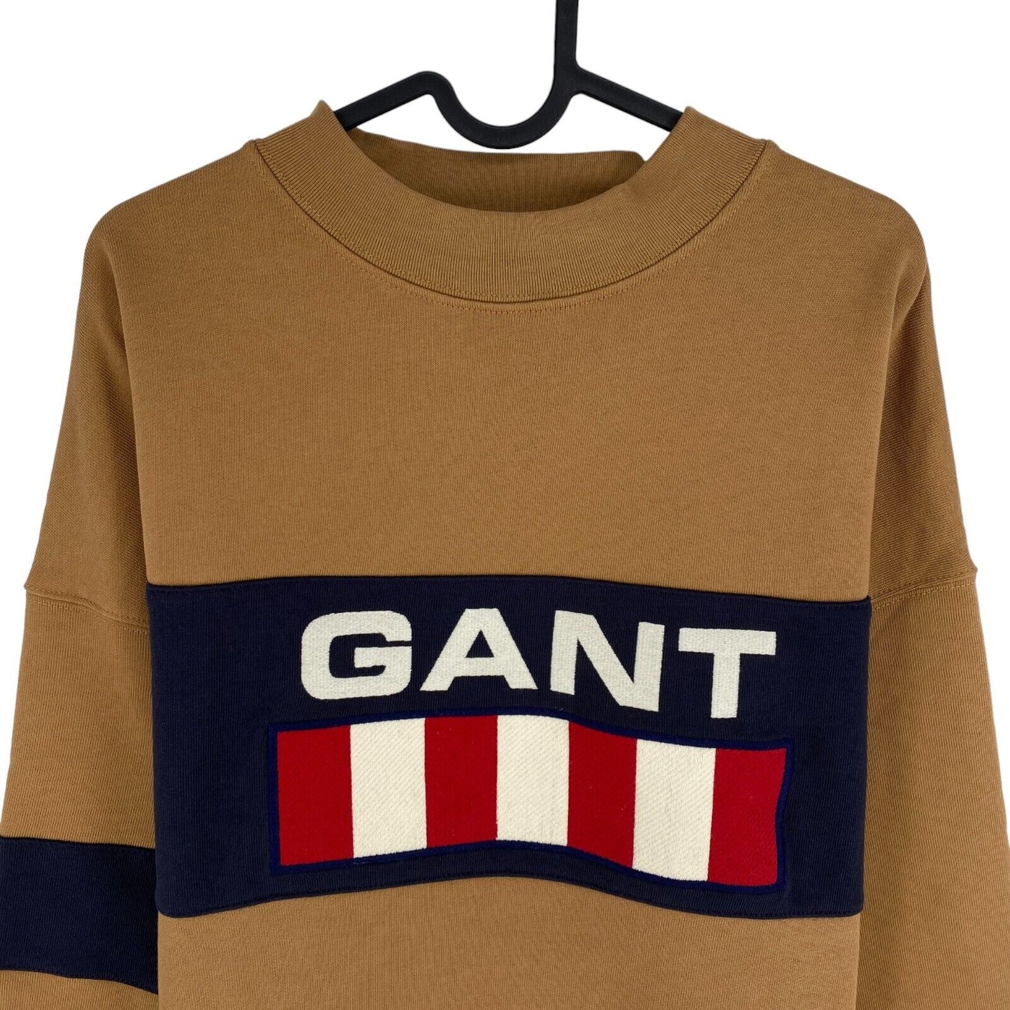 GANT Brown Retro Logo Crew Neck Pullover Sweater Jumper Size M