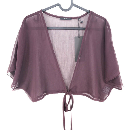 ZERO Lila Kurzer Cropped Cardigan Größe 36 44