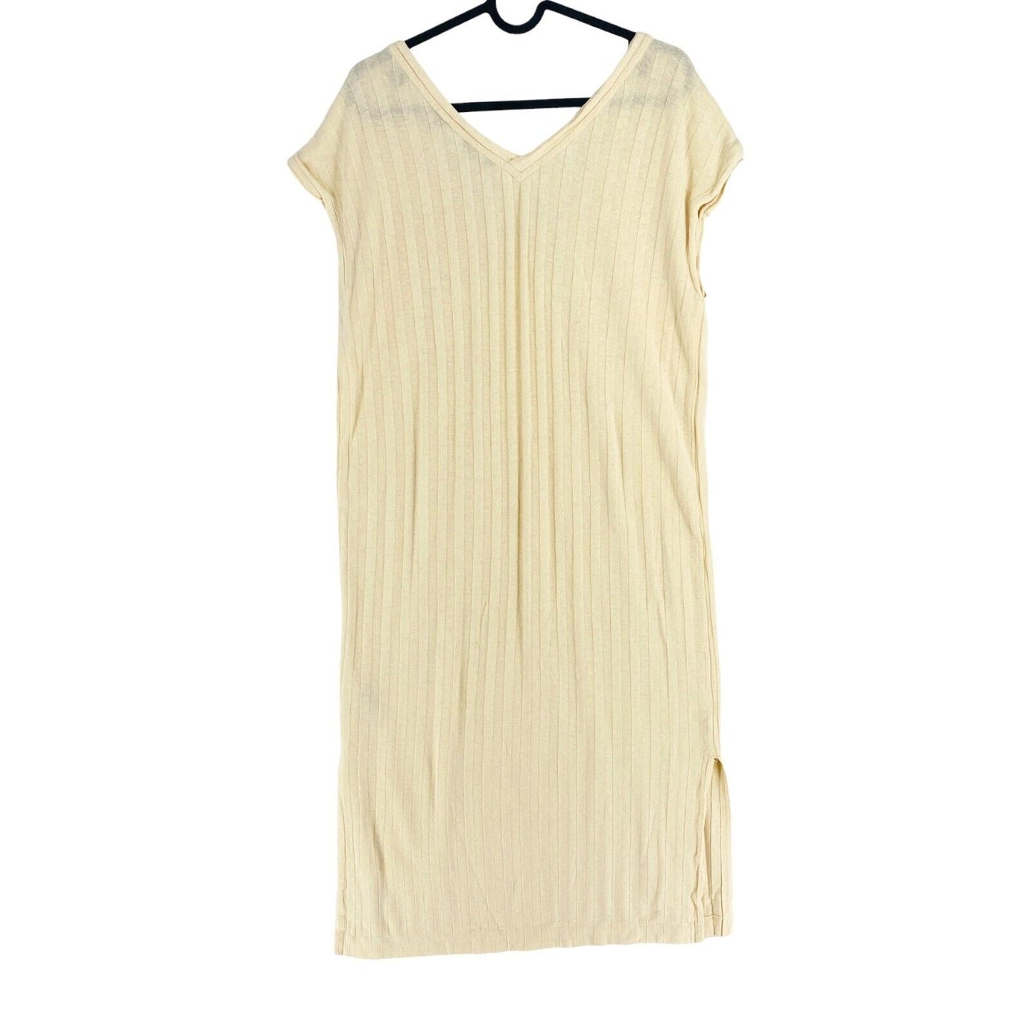 GANT Women Beige Linen Blend Rib Sleeveless Dress Size S