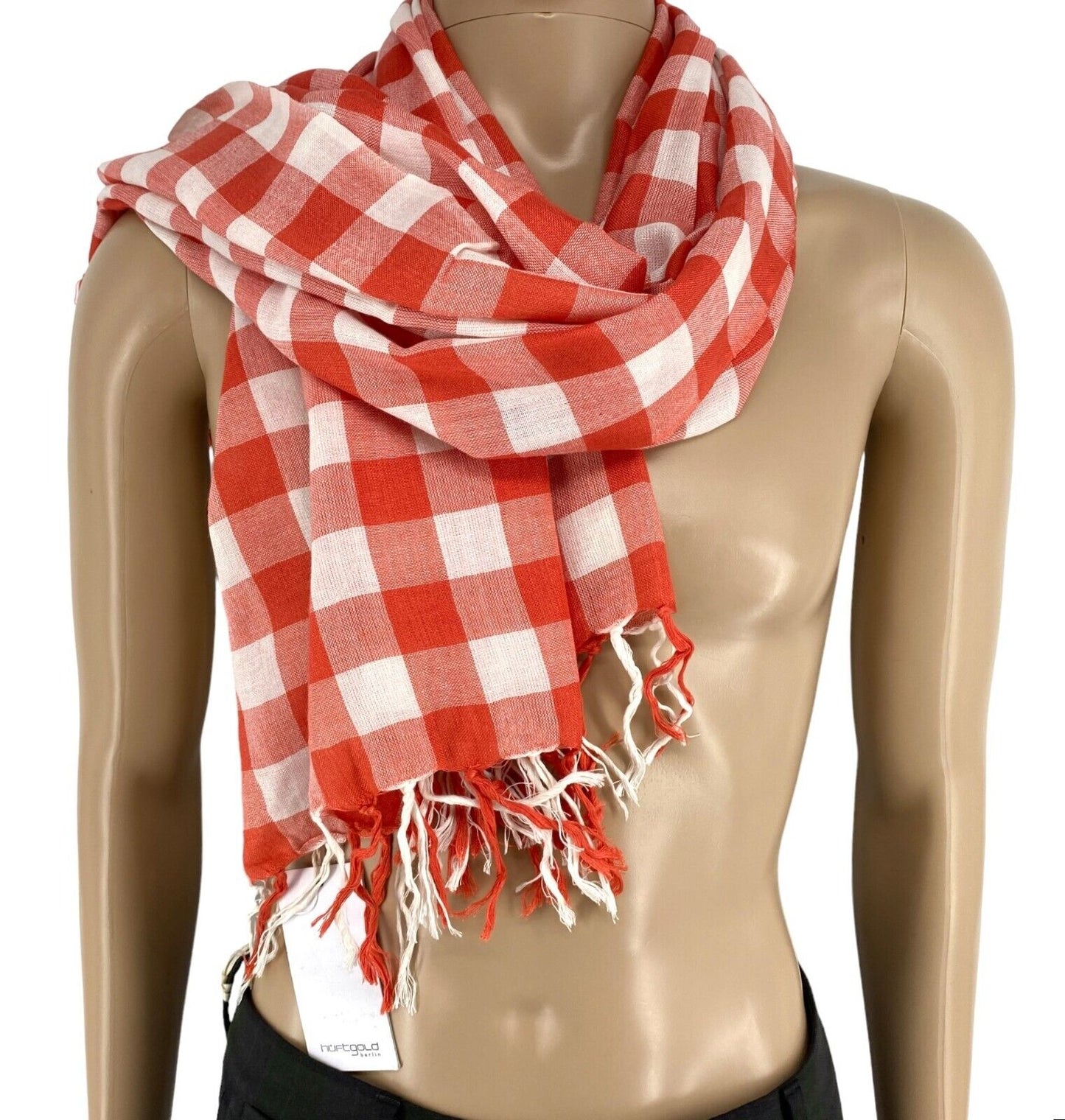 NUFTGOLD Red Plaid Scarf Shawl