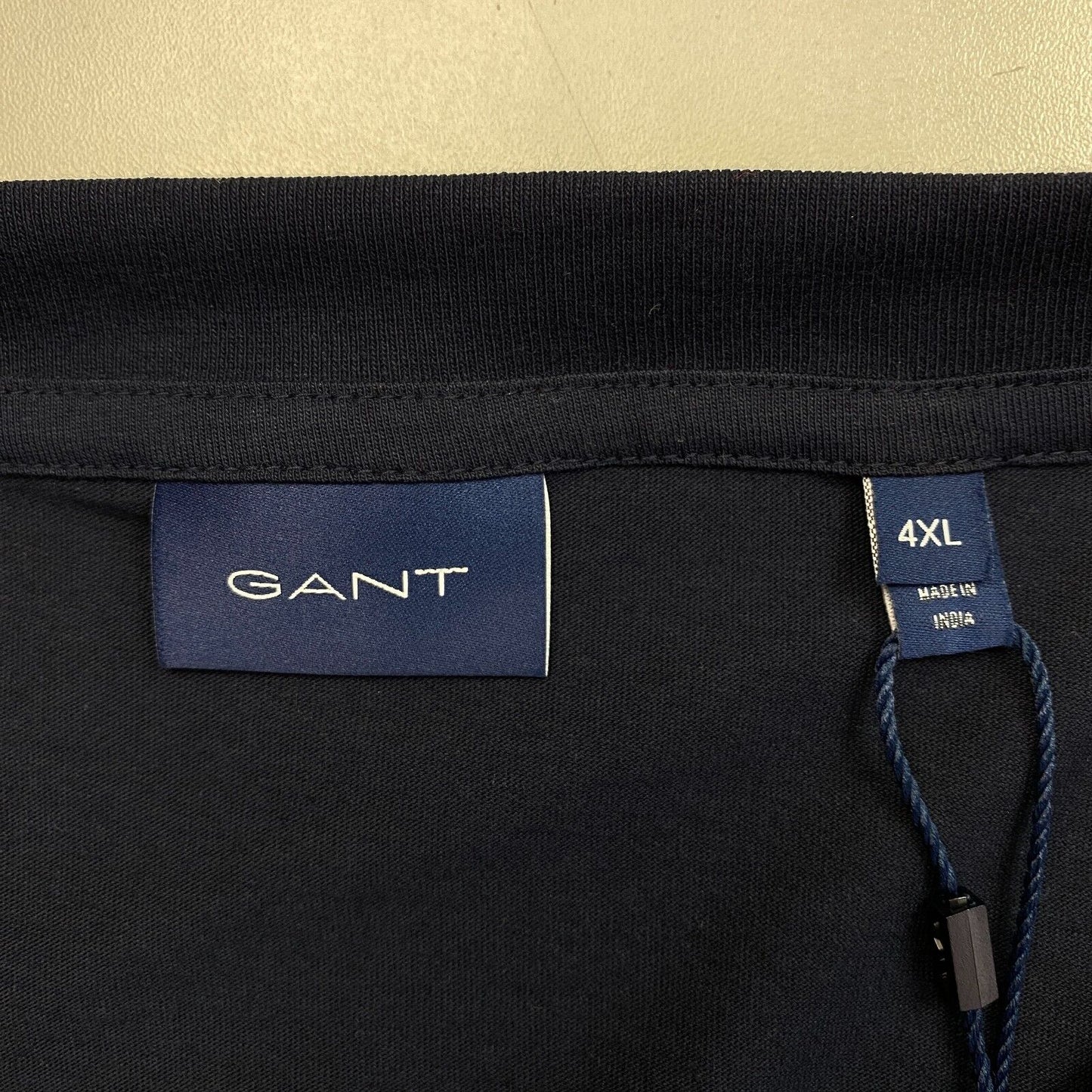 GANT Men Navy Blue Tonal Archive Shield Crew Neck Short Sleeve T Shirt Size 4XL