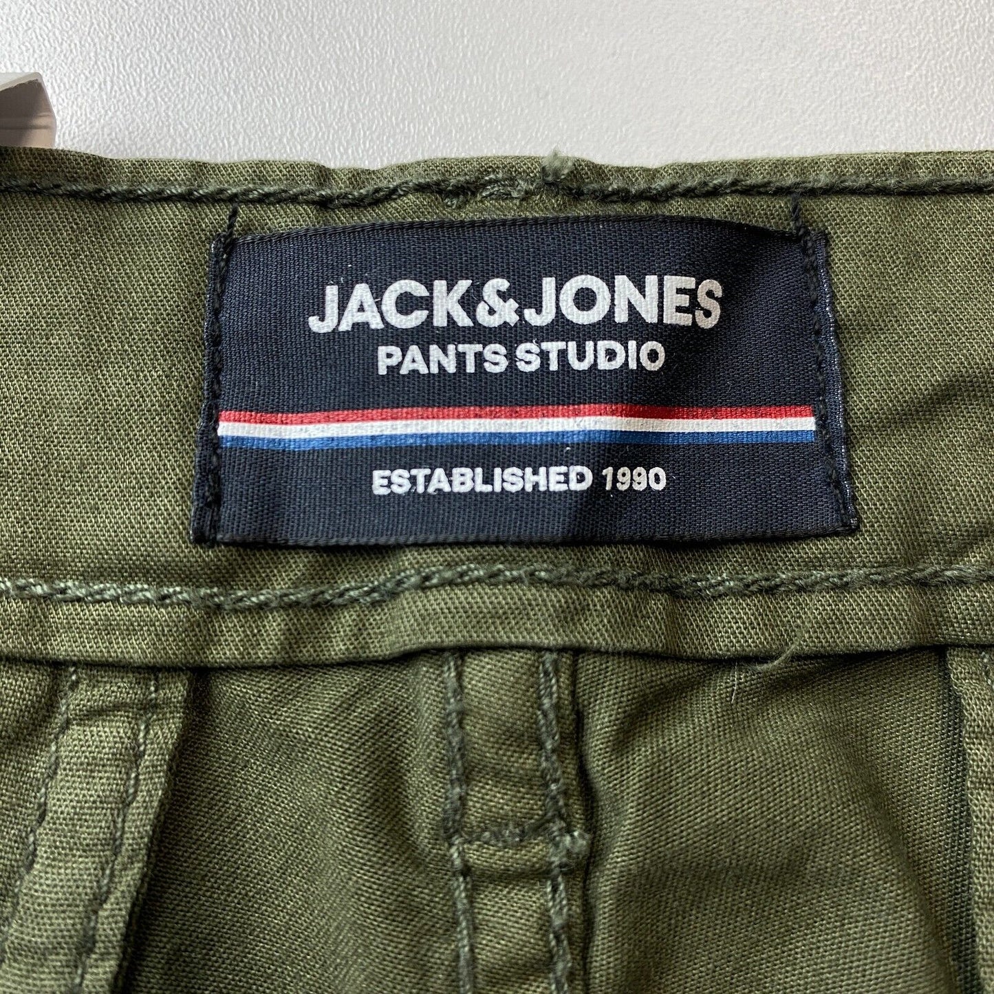 JACK &amp; JONES Pantalon cargo stretch ample coupe fuselée vert foncé W36 L32