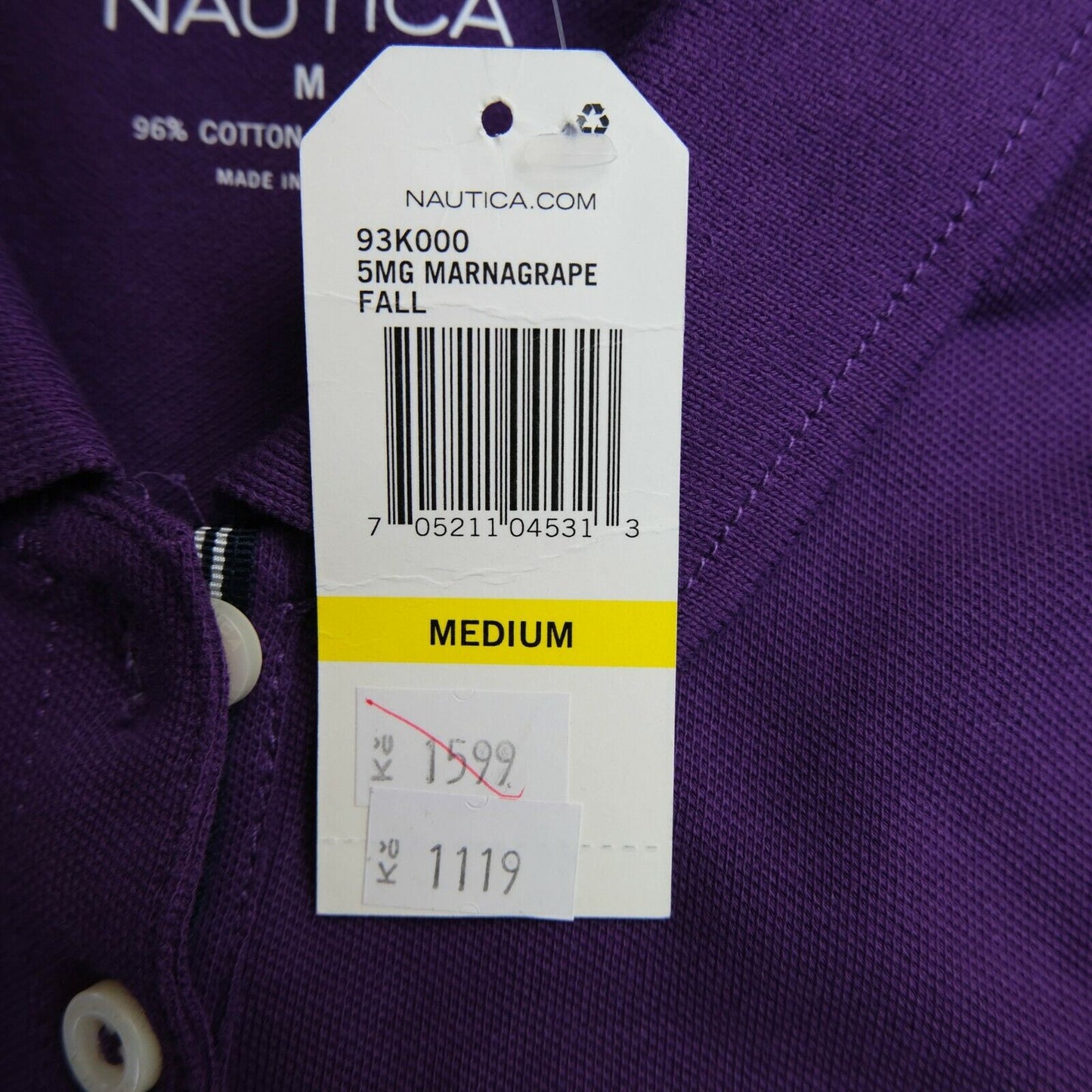 NAUTICA Purple Polo Neck Top T Shirt Size M