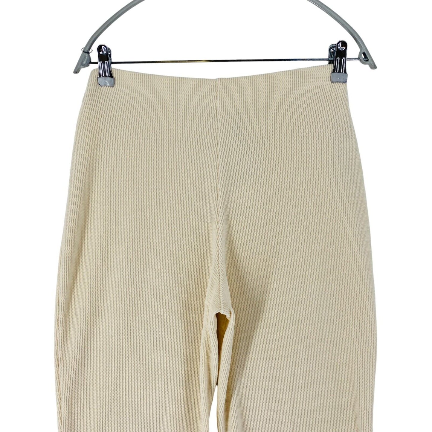 MANGO Women Beige Loose Wide Leg Fit Dress Trousers Size M