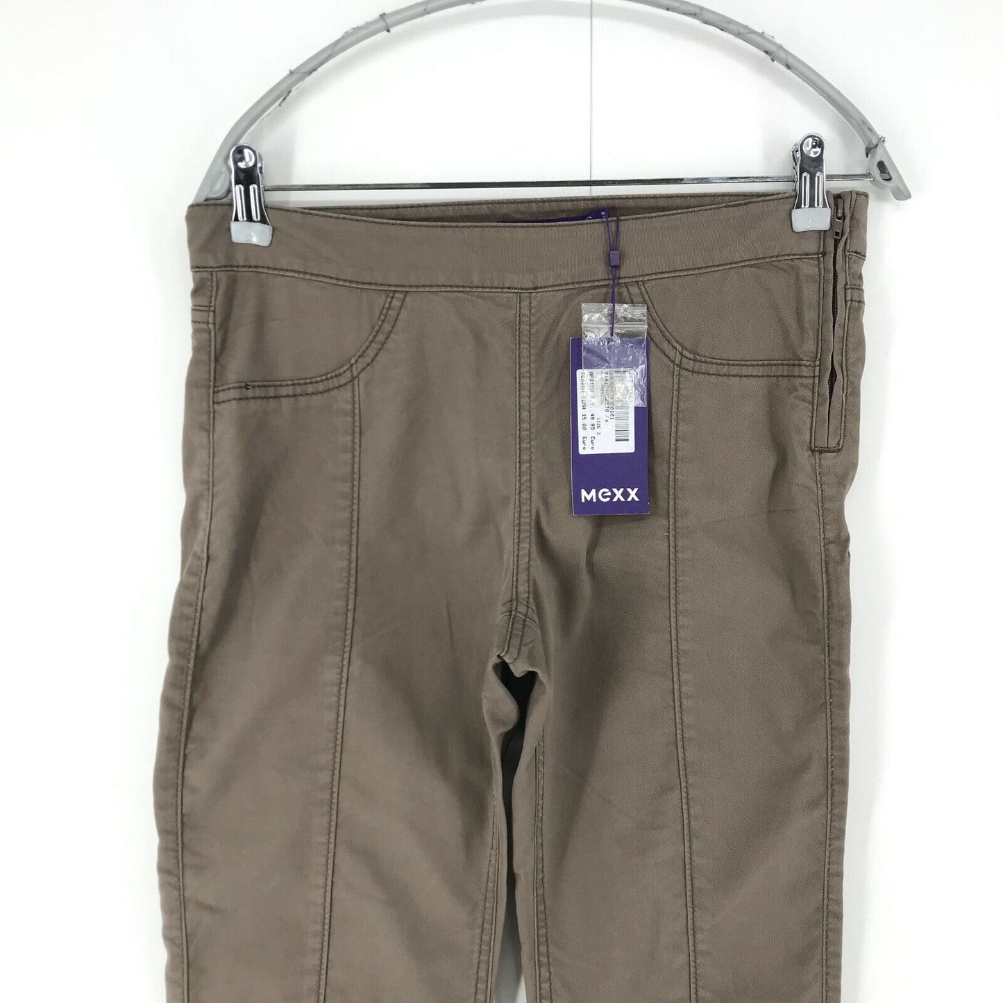 MEXX Damen Hose, Slim Tapered Fit, Braun, Größe EUR 36 UK 10 W30