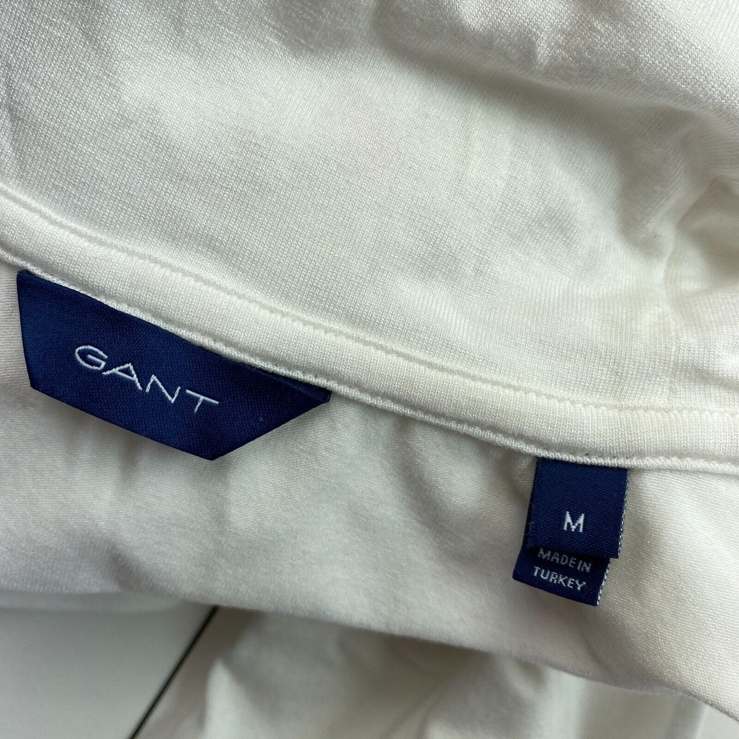 GANT White Jersey Turtle Neck Long Sleeves T Shirt Size M