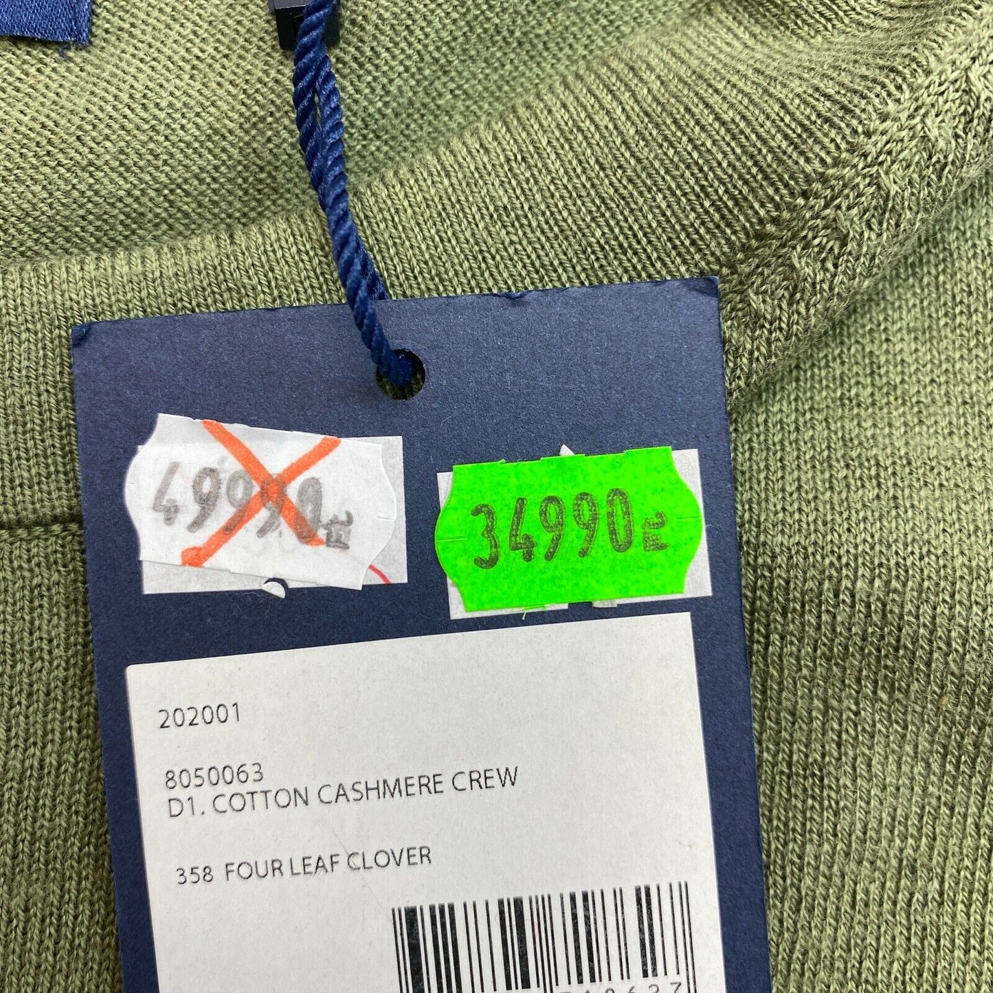 GANT Pull à col rond en coton et cachemire vert Taille SL XL