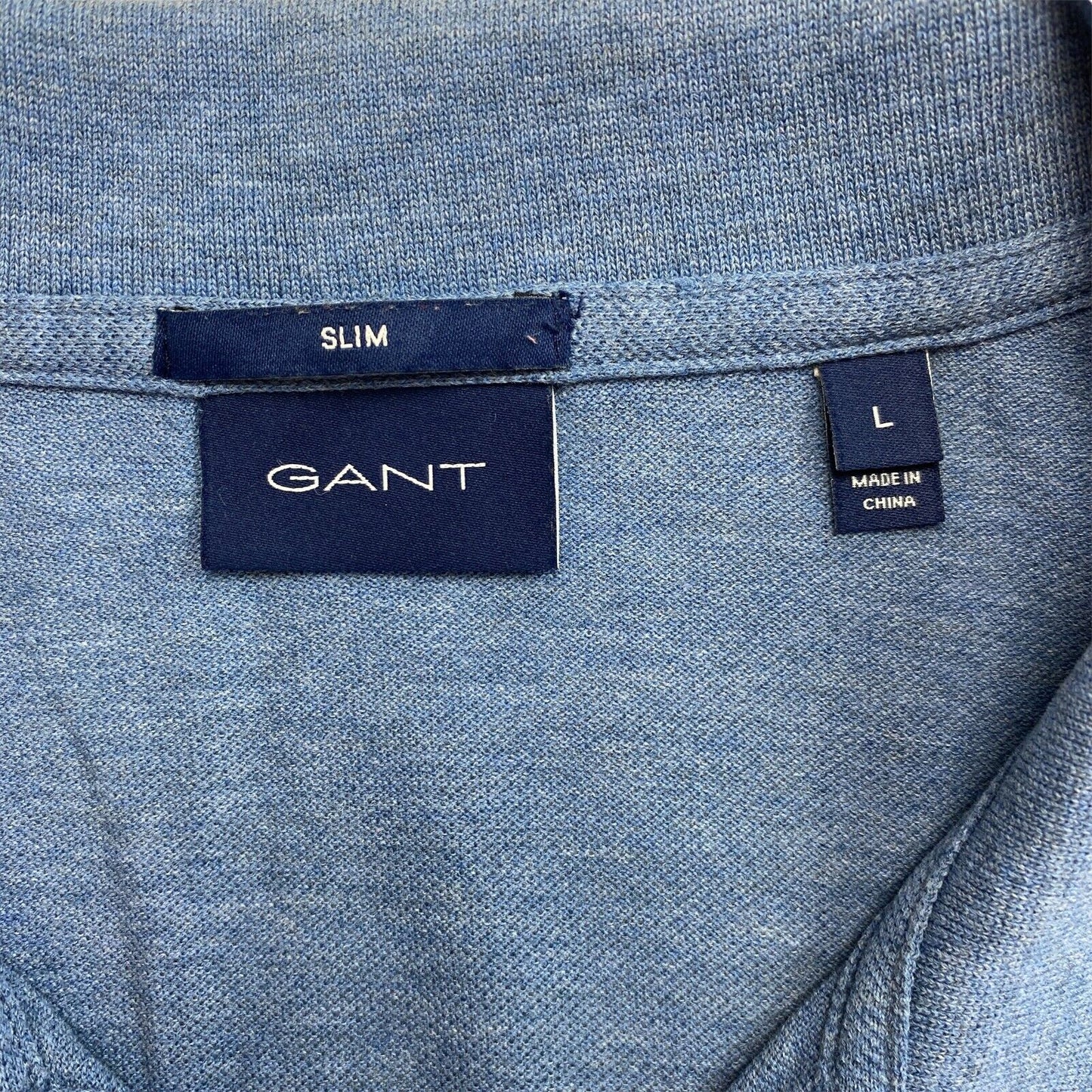 GANT Blue Original Slim Pique Rugger Polo T Shirt Size L