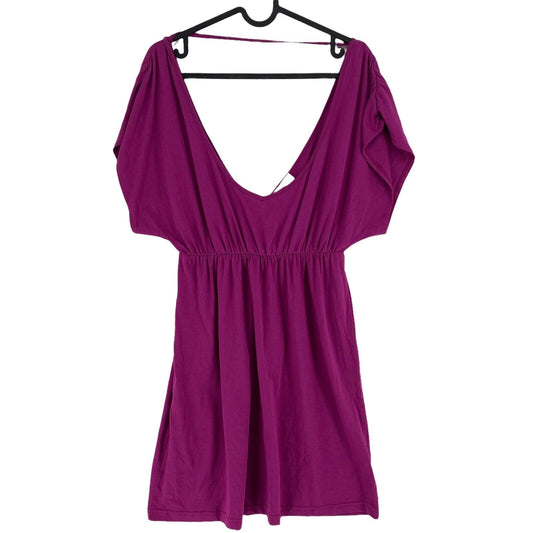 DARJEELING Purple Cotton Blend Round Neck Shift Dress Size M