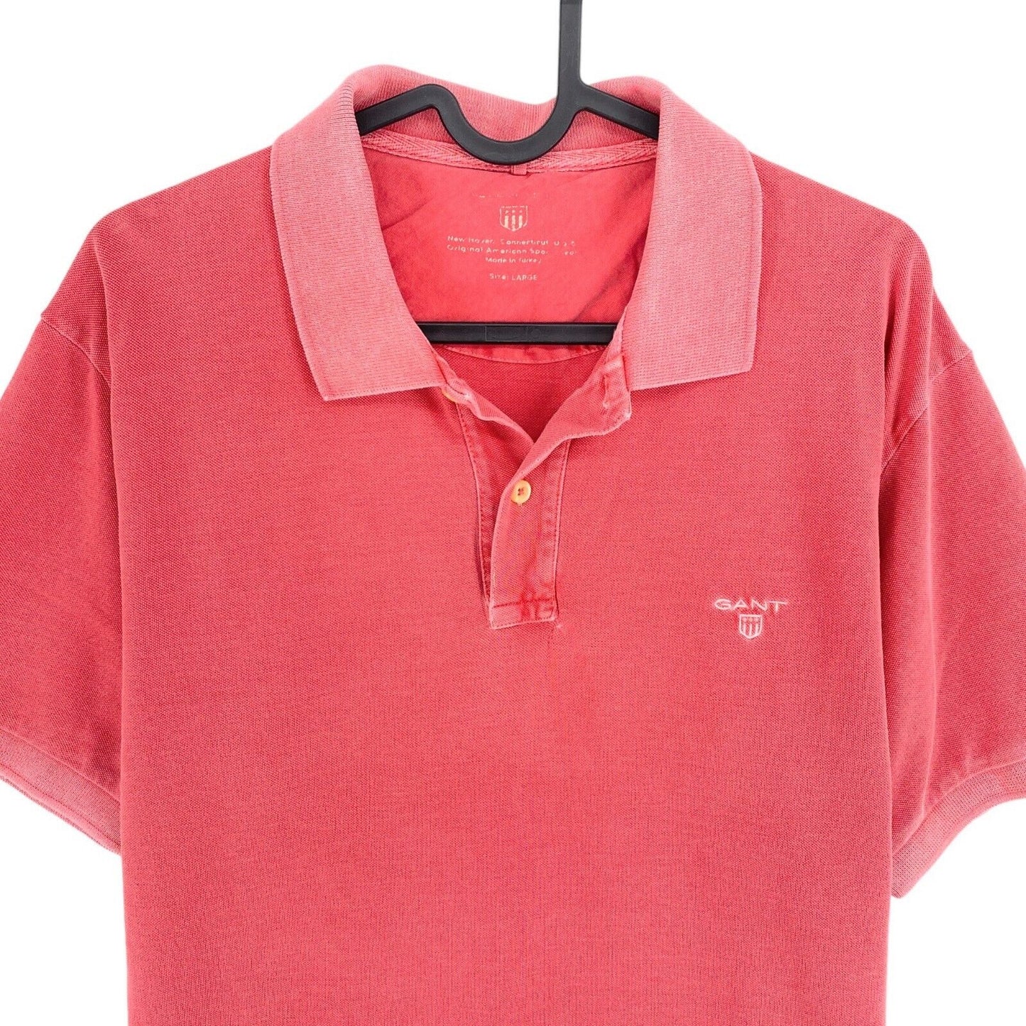 GANT Pink Sun Faded Pique Rugger Polo Shirt Size L