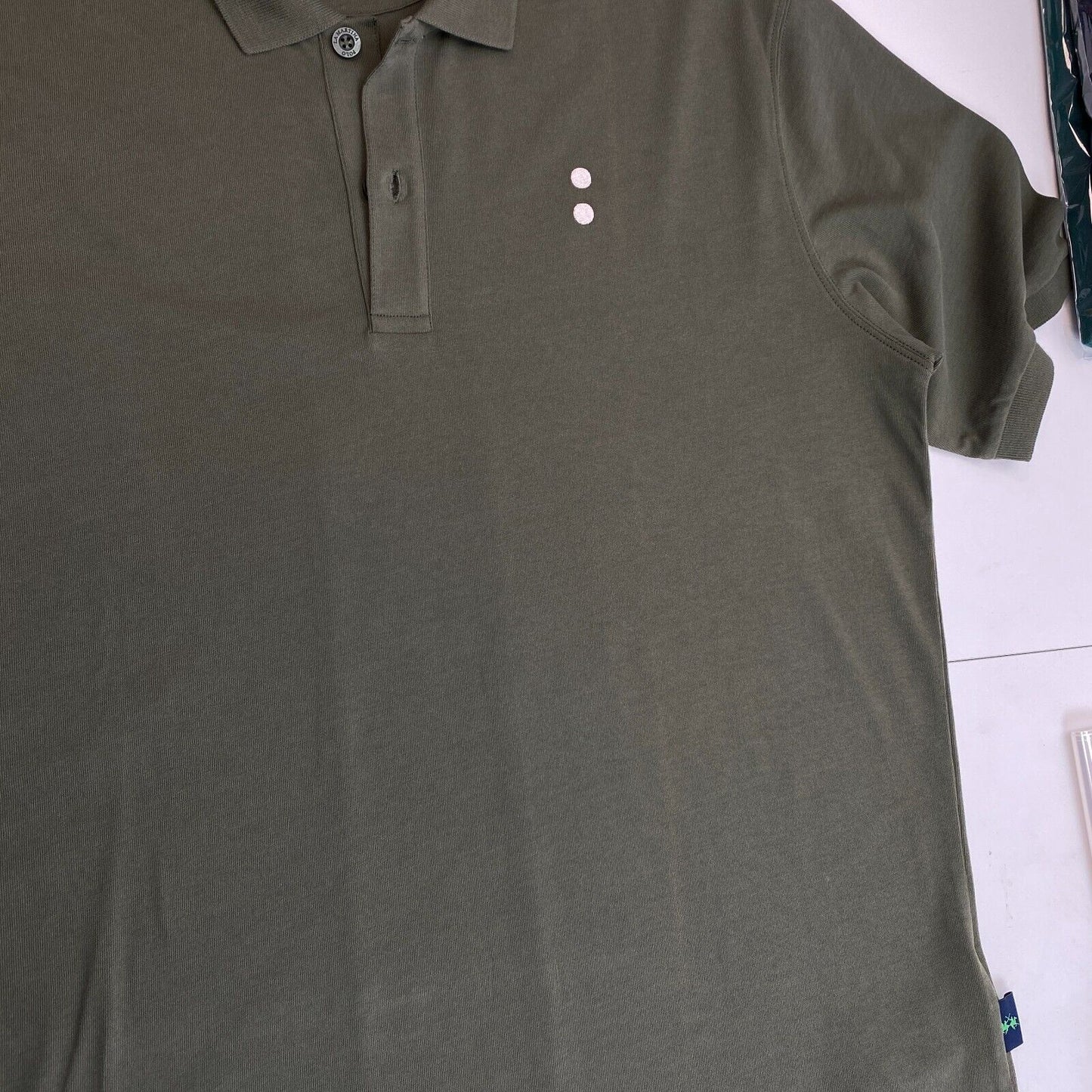 LA MARTINA Men Green SS Over Fit Jersey Polo Shirt Size 2XL XXL