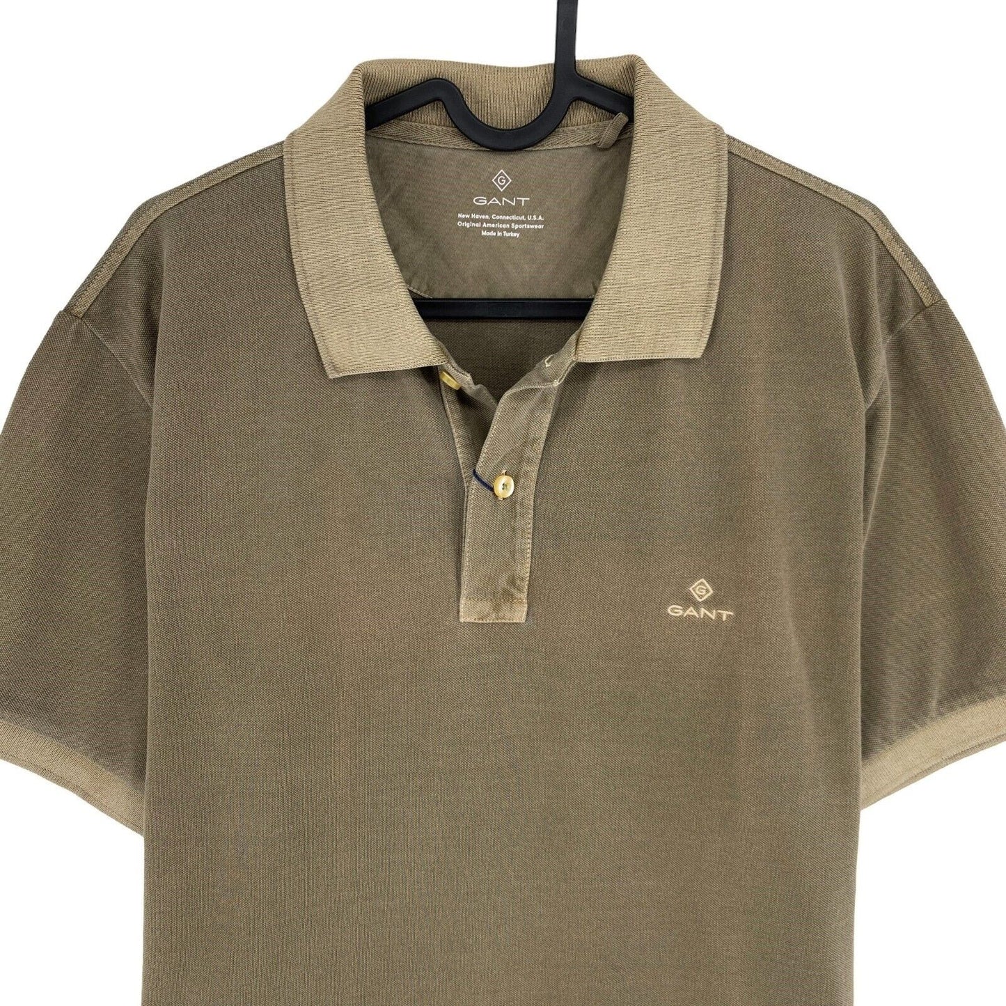 GANT Dark Green Sun Faded Pique Rugger Polo Shirt Size M