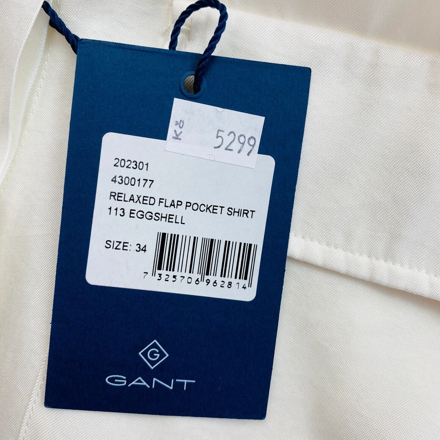 GANT White Relaxed Flap Pocket Shirt Size EU 34 UK 6 US 4