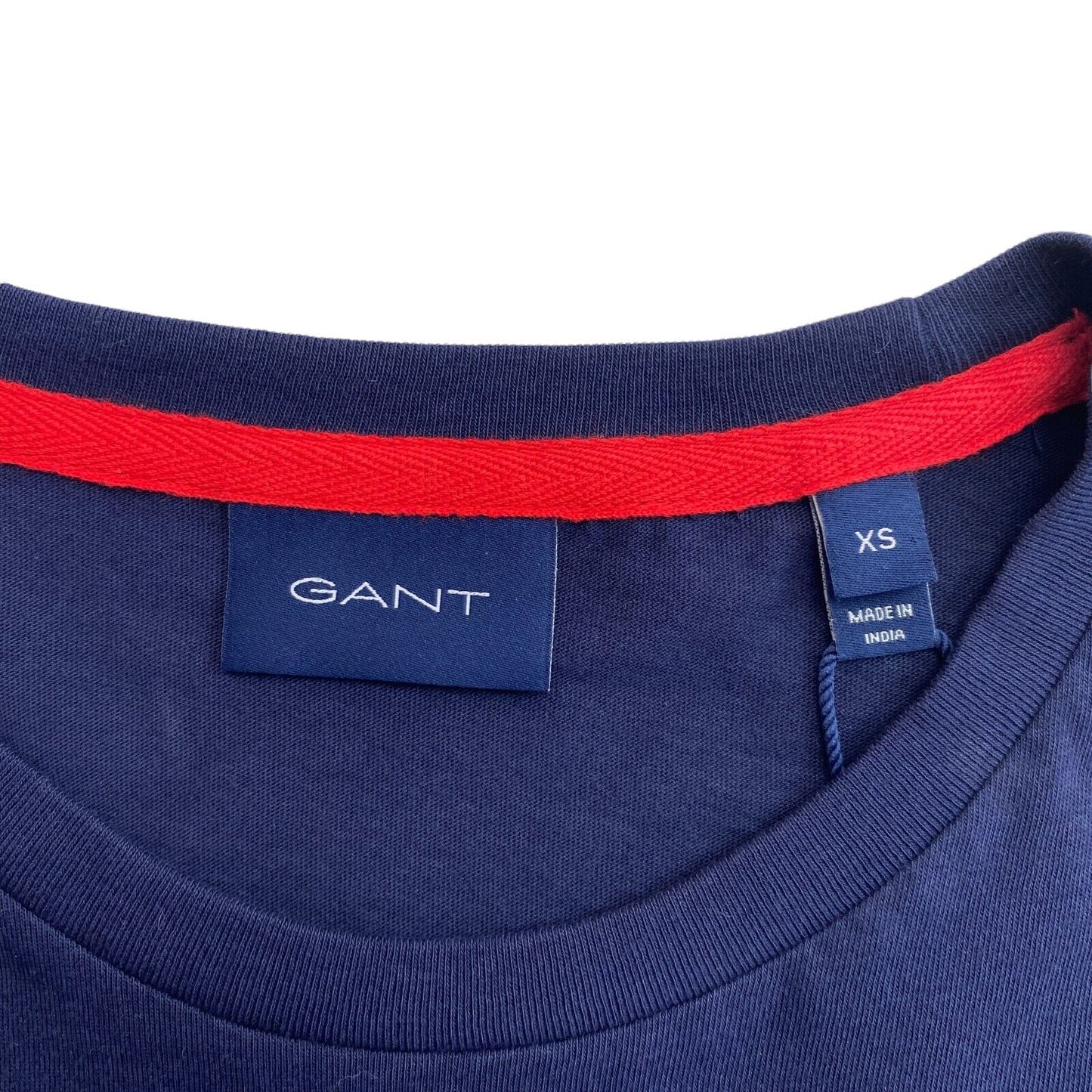 GANT T-shirt à col rond avec logo bleu marine et écusson Taille XS