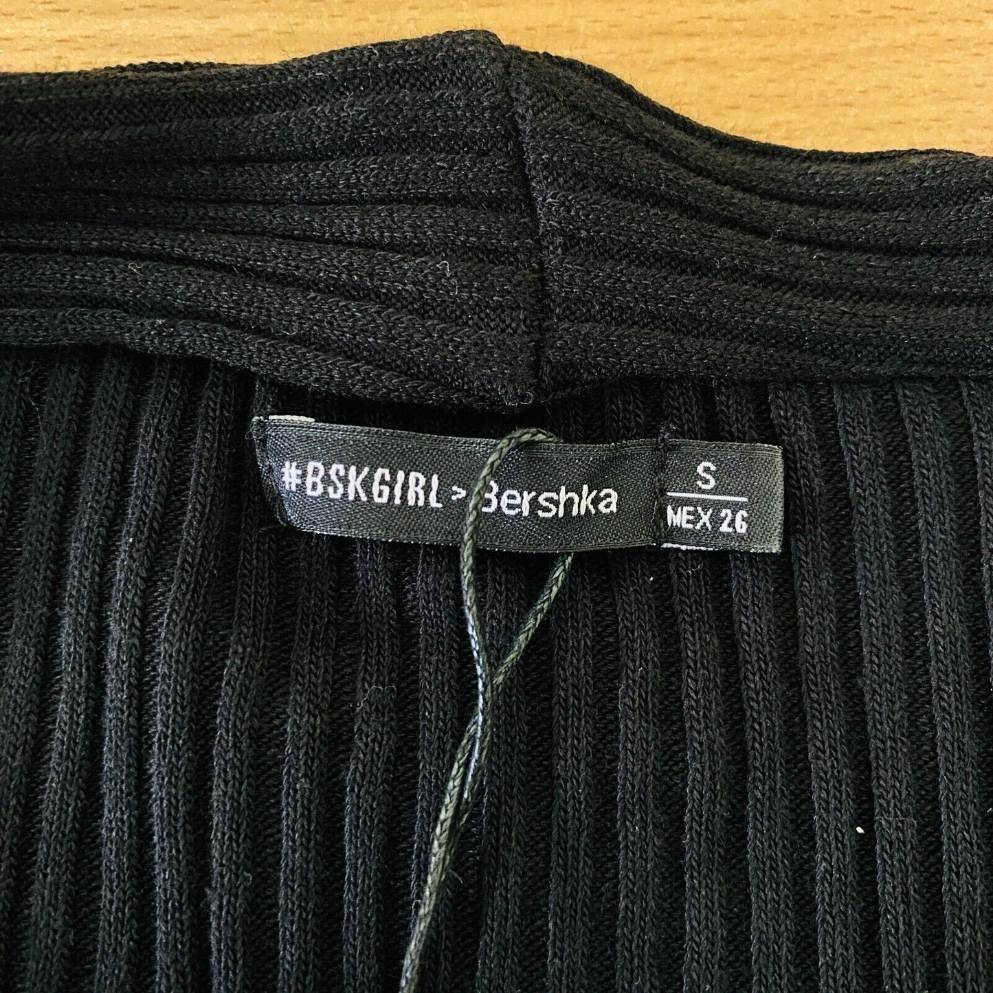 BERSHKA Women Black V Neck Sweater Jumper Size S