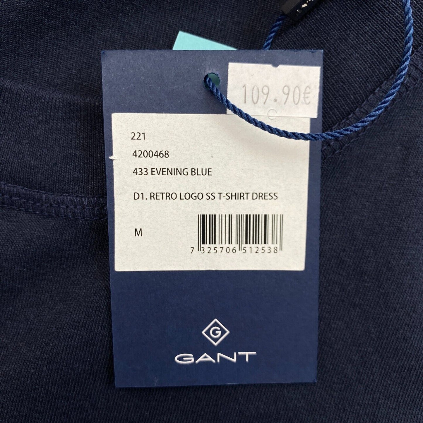 GANT Navy Blue Retro Logo Short Sleeves T Shirt Dress Size M