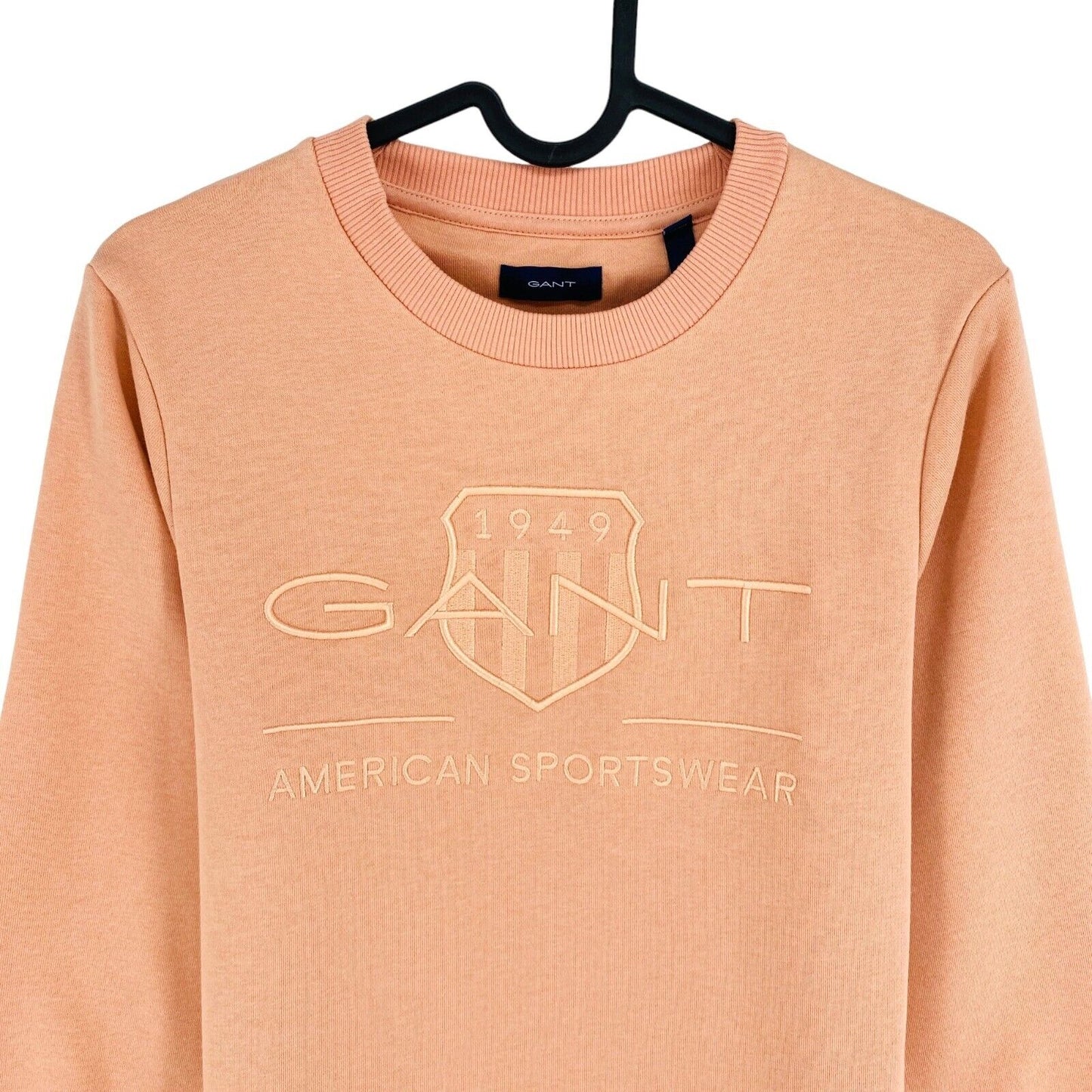 GANT Pinkish Orange Tonal Archive Shield Crew Neck Sweater Jumper Size XS