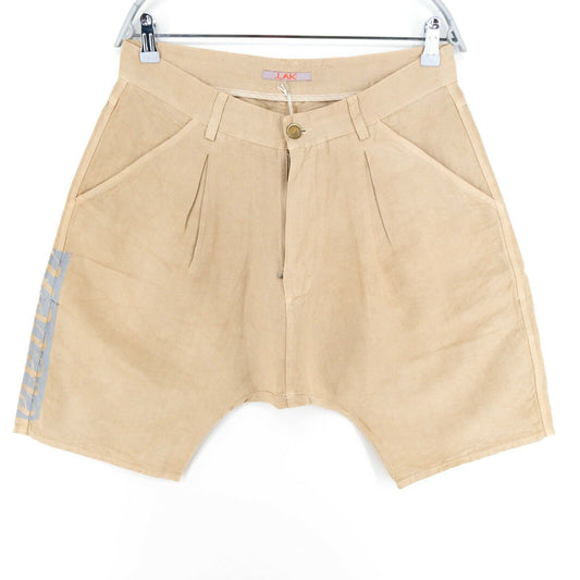 LAK Light Brown Cotton Linen Blend Bermuda Shorts Size 38 40 42