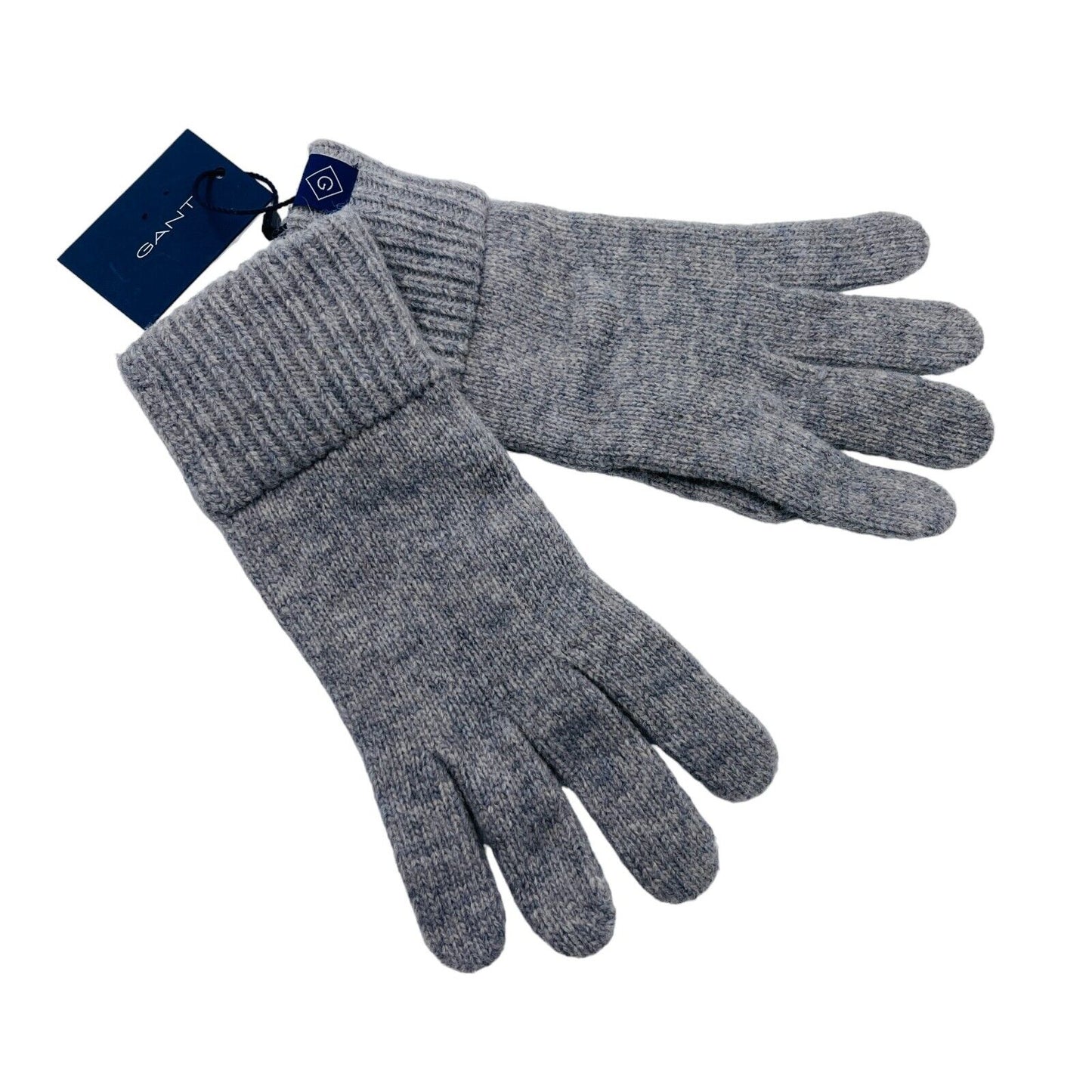 GANT Ladies Grey Wool Blend Warm Knit Gloves One Size