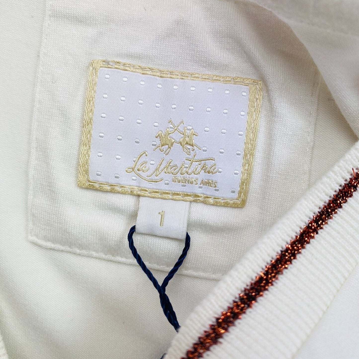 LA MARTINA White Logo Tencel Crew Neck T Shirt Size 1 / XS