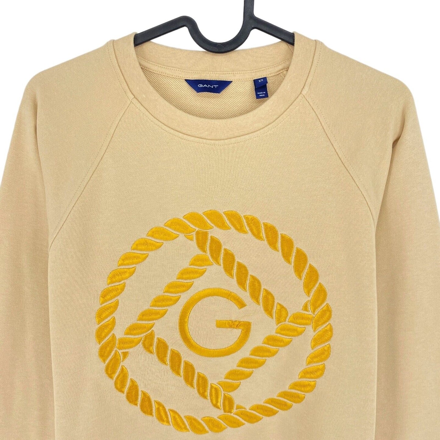 GANT Pullover mit Rundhalsausschnitt und Seil-Symbol, Braun, Größe XS