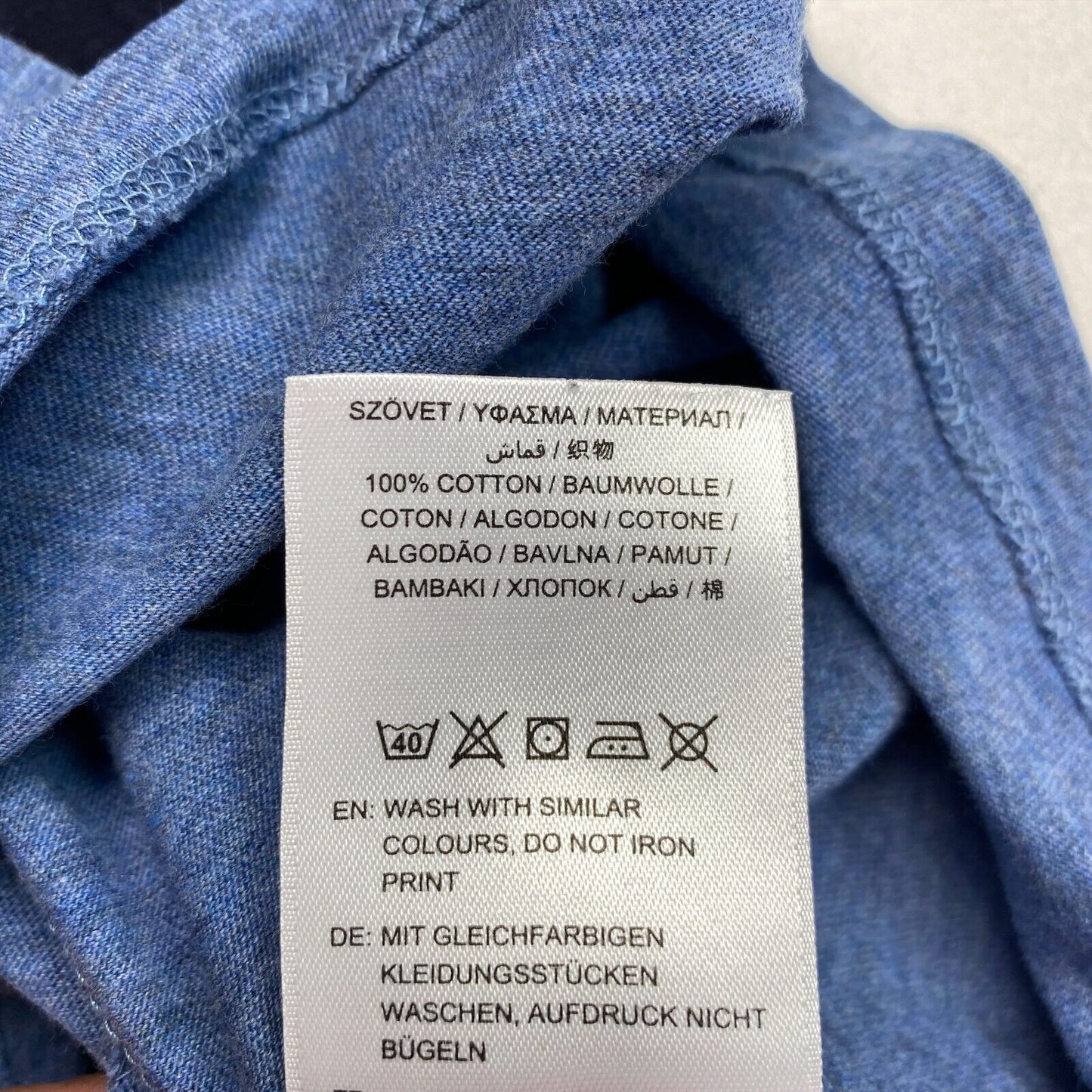 GANT T-shirt bleu à col rond pour garçon Taille 11-12 ans 146/152 cm