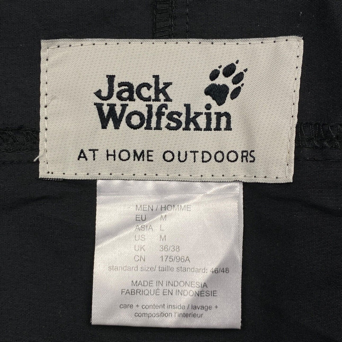 Jack Wolfskin Stormlock Active Black Hooded Jacket Coat Size M