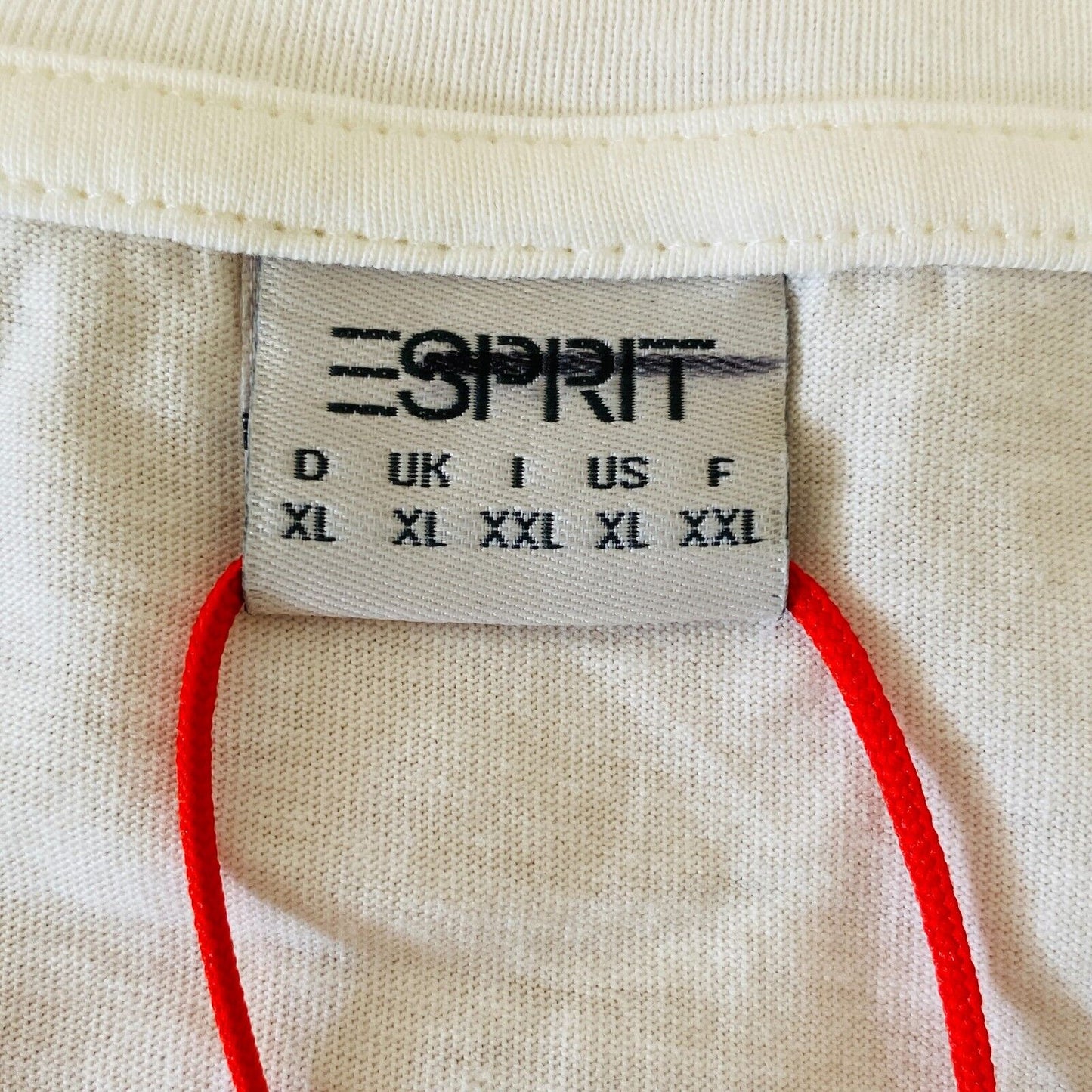 ESPRIT Women White Graphic Print T Shirt Top Size XL