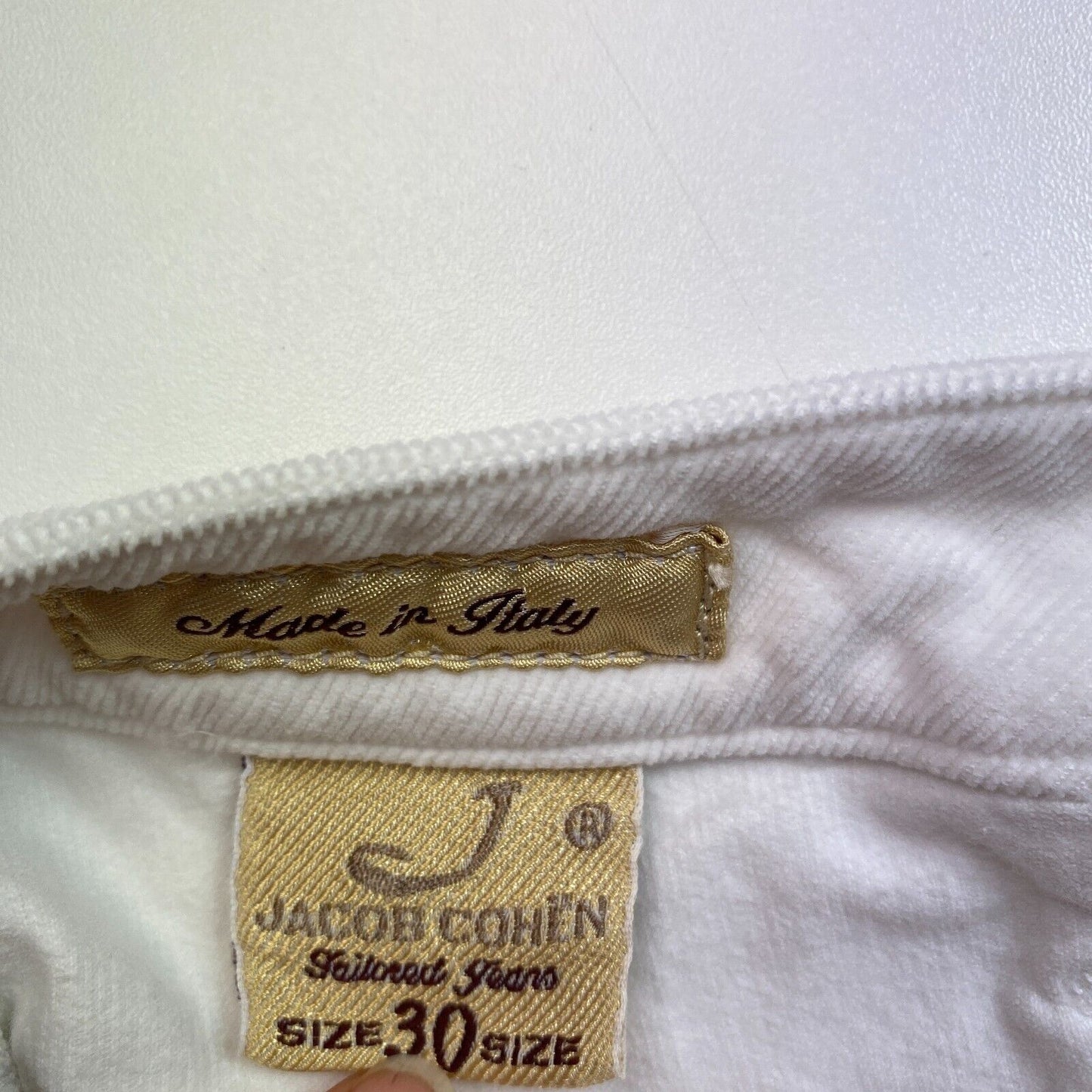 JACOB COHEN Women 737 White Slim Chino Pants Trousers Size W30 L32