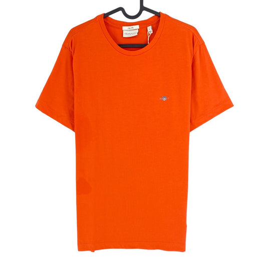 GANT Men Orange Slim Fit Shield Crew Neck Short Sleeves T Shirt Size L