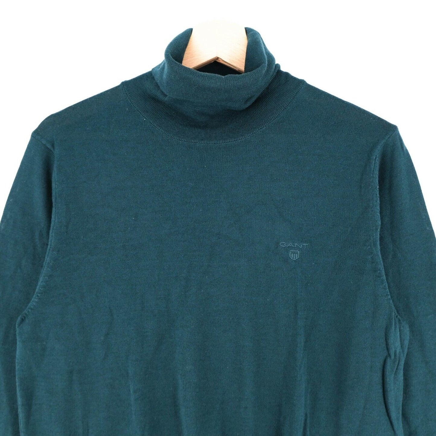 GANT Dark Green Fine Merino Wool Turtle Neck Sweater Jumper Size S