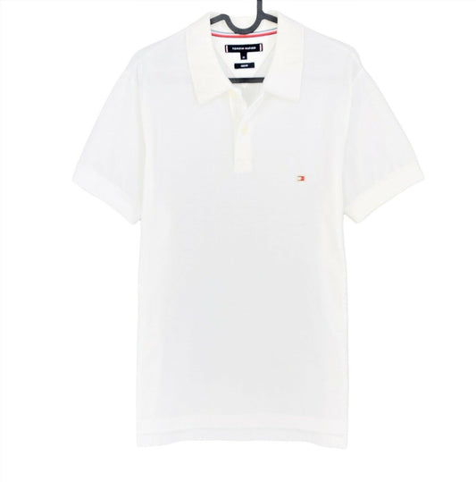 TOMMY HILFIGER White Slim Fit Polo Shirt Size M