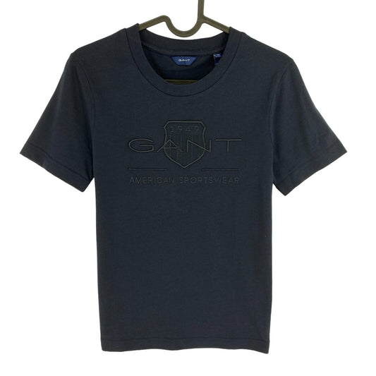 GANT Navy Blue Tonal Archive Shield Crew Neck T Shirt Size S