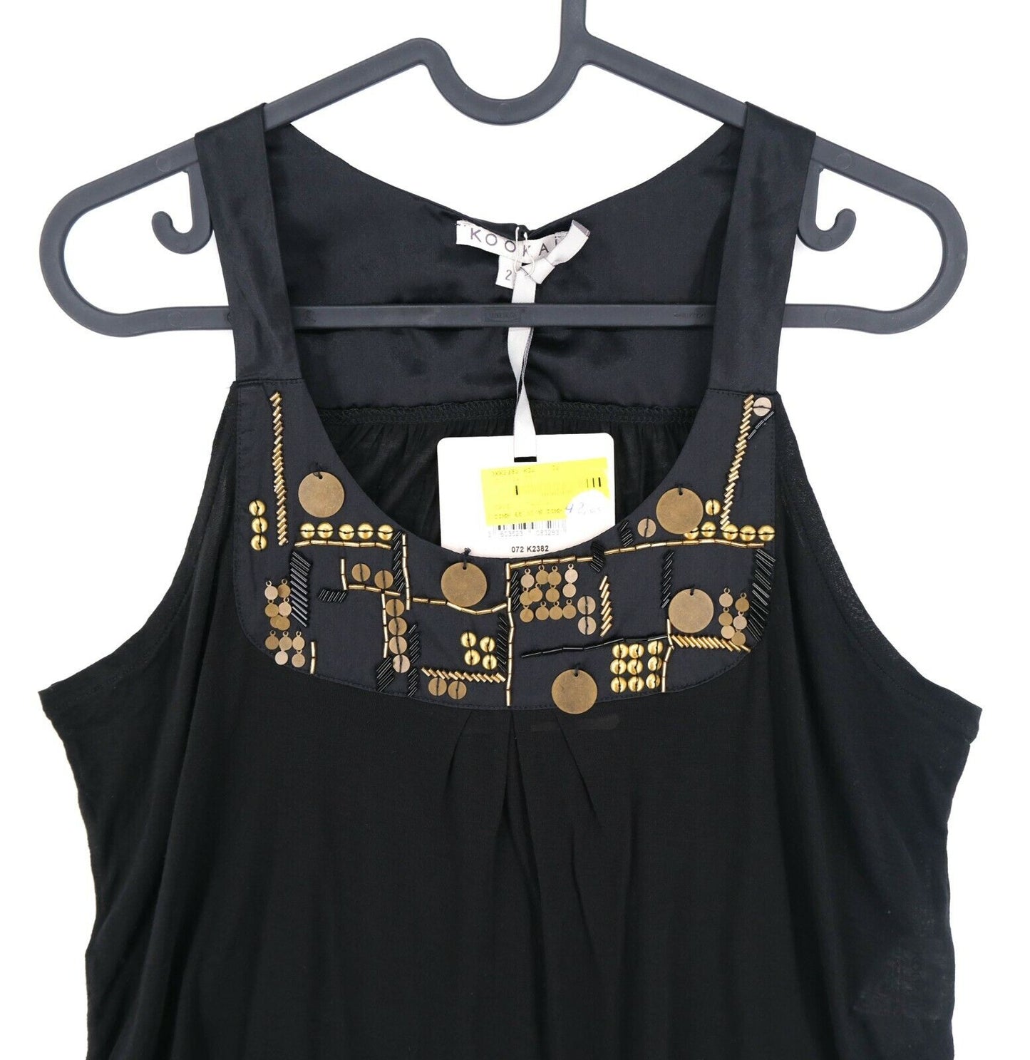 KOOKAI Black Tank Top Size 2 EU 40 - 42 L